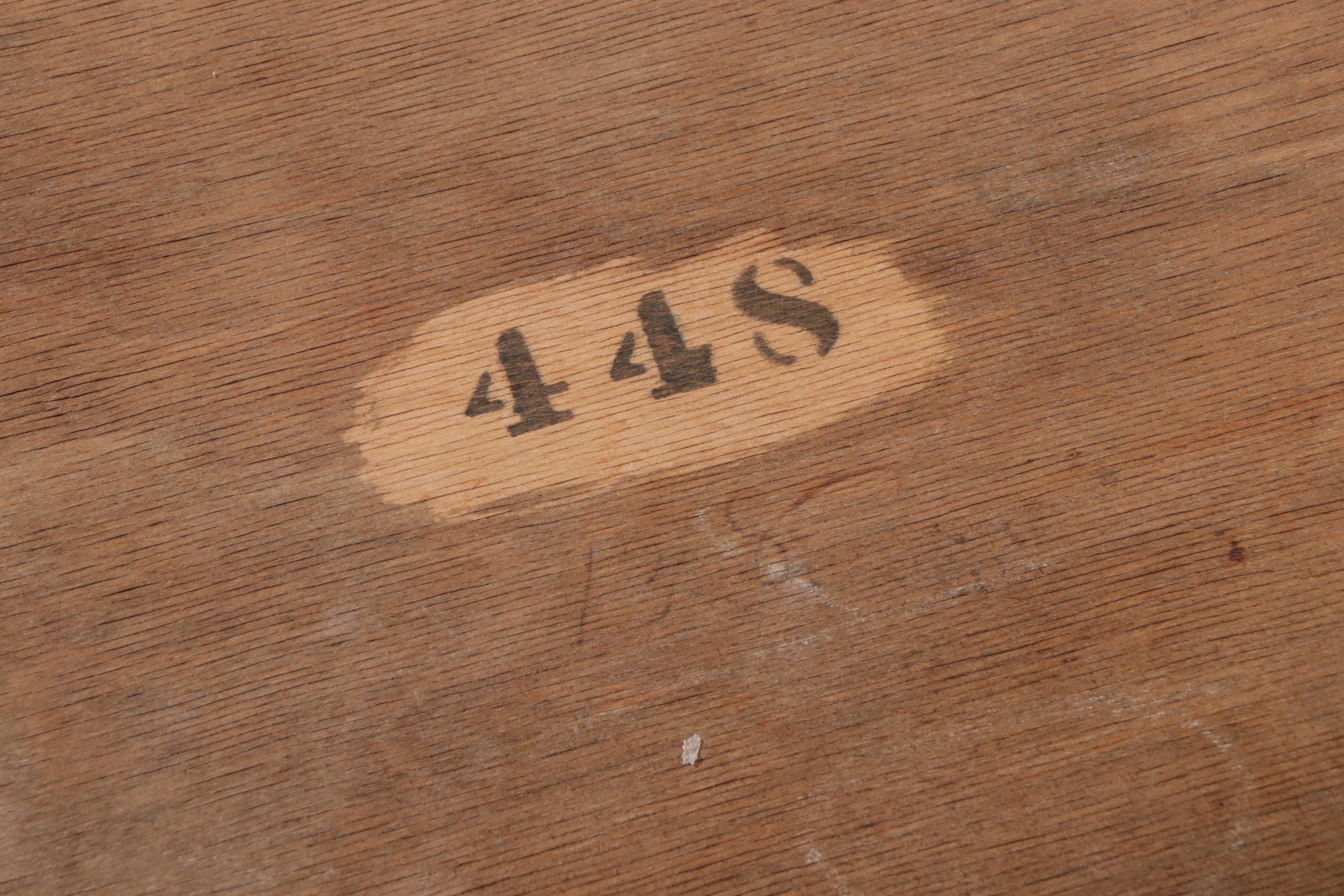 Jacobean Style Mahogany Trestle-Base Writing Table Plus Walnut Side Chair