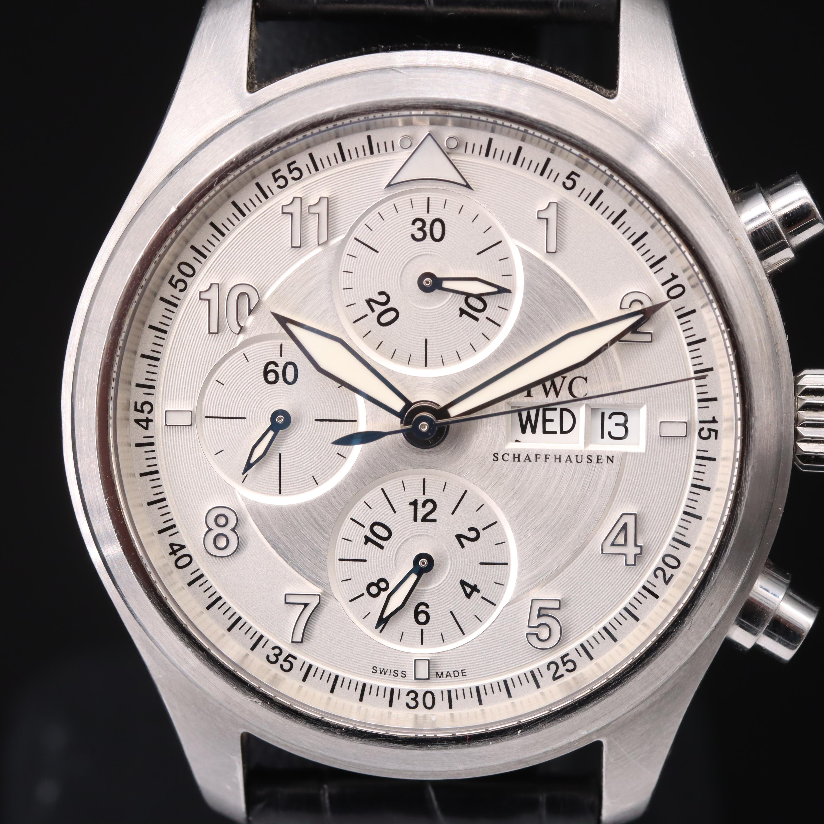 IWC Spitfire Pilot Chronograph Day-Date 42MM Steel Automatic Watch