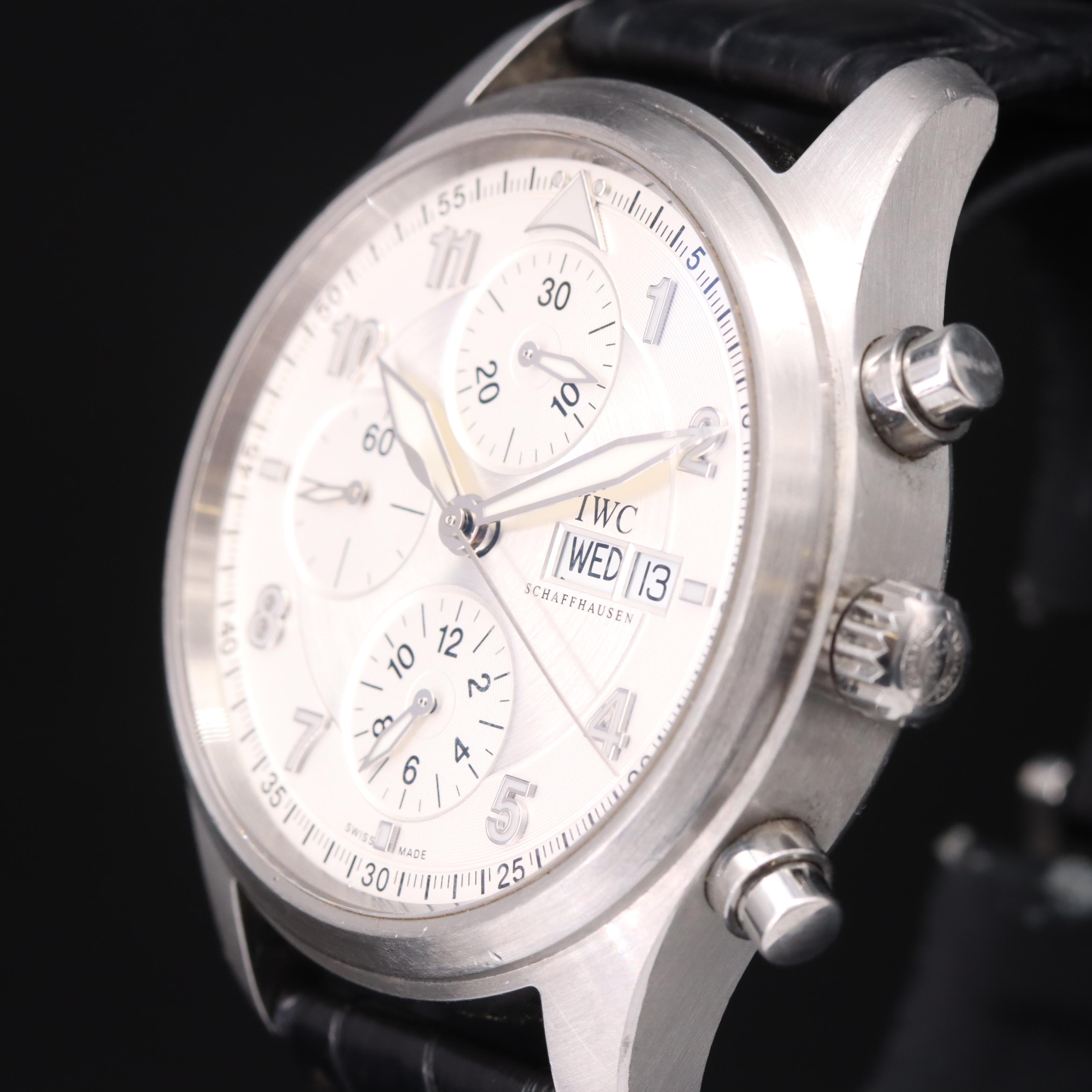 IWC Spitfire Pilot Chronograph Day-Date 42MM Steel Automatic Watch