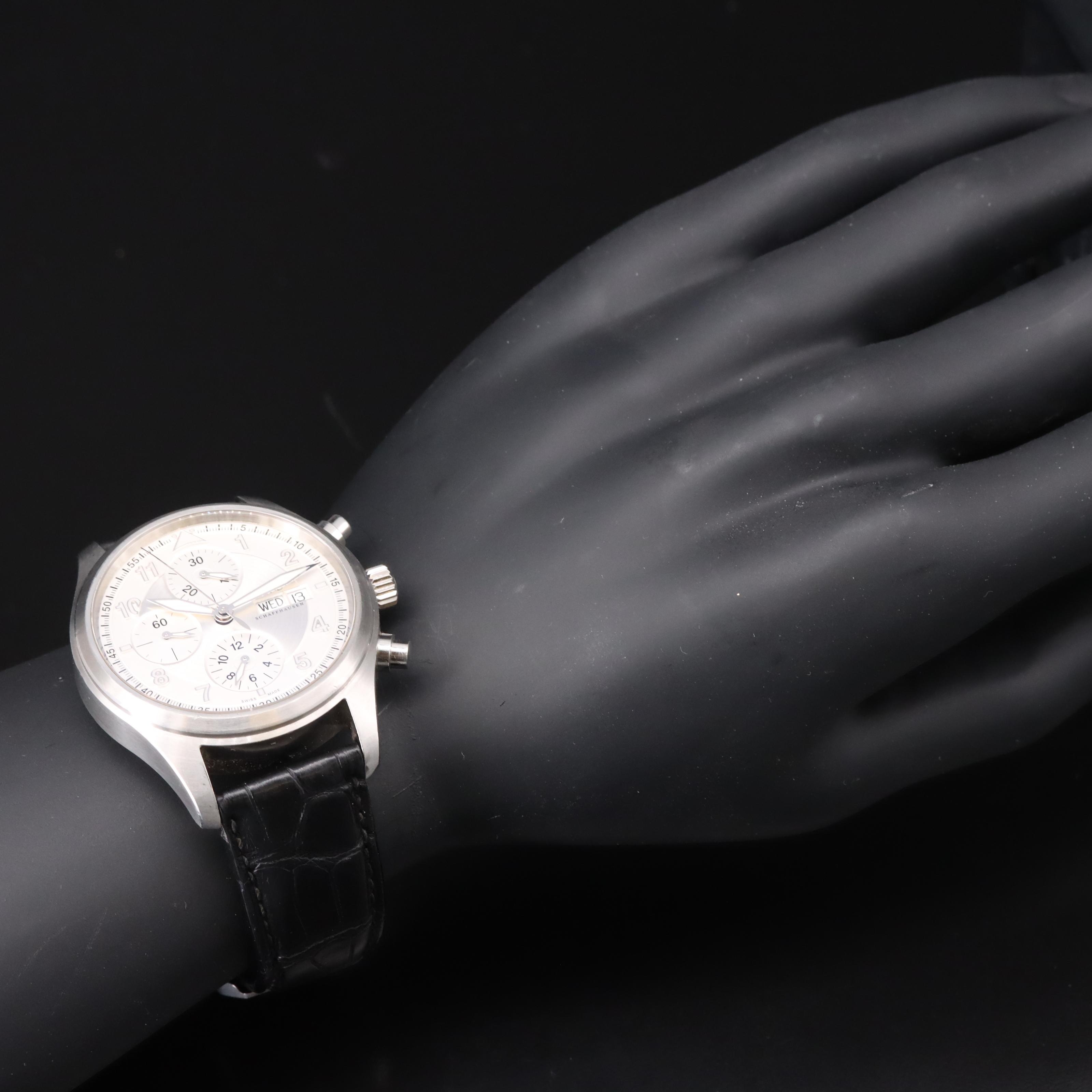 IWC Spitfire Pilot Chronograph Day-Date 42MM Steel Automatic Watch