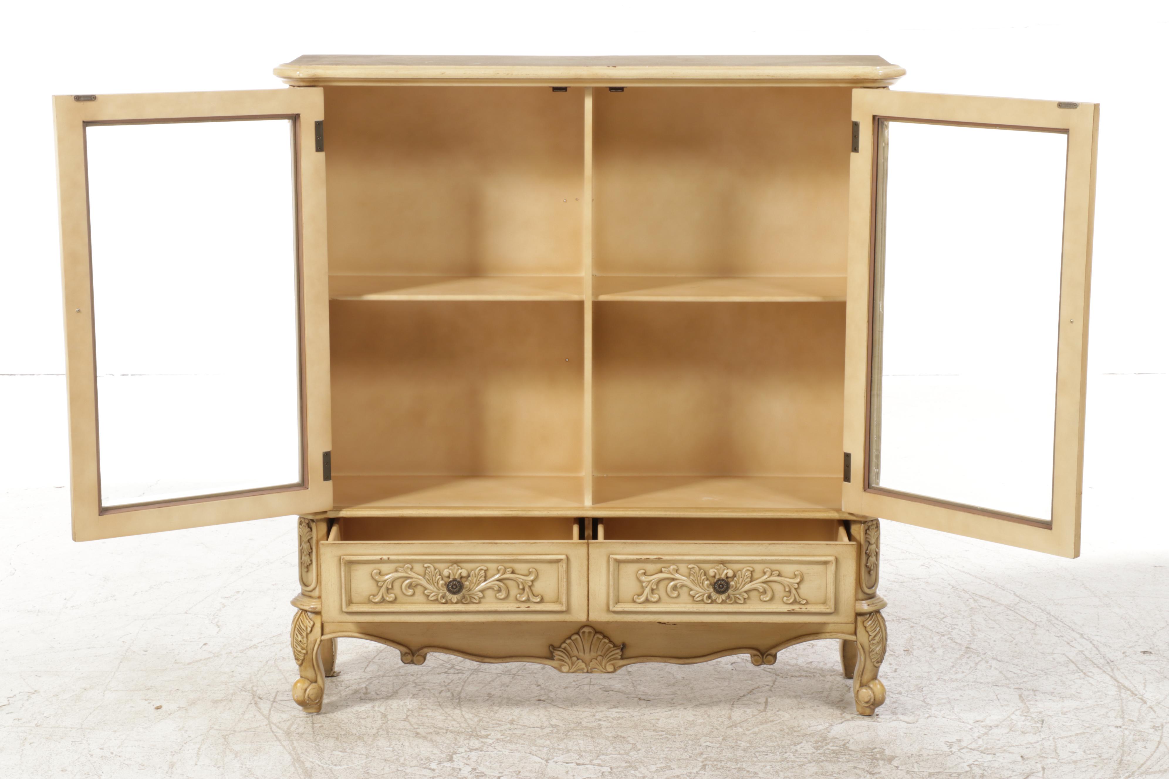 Louis XV Style Cream-Painted Bookcase