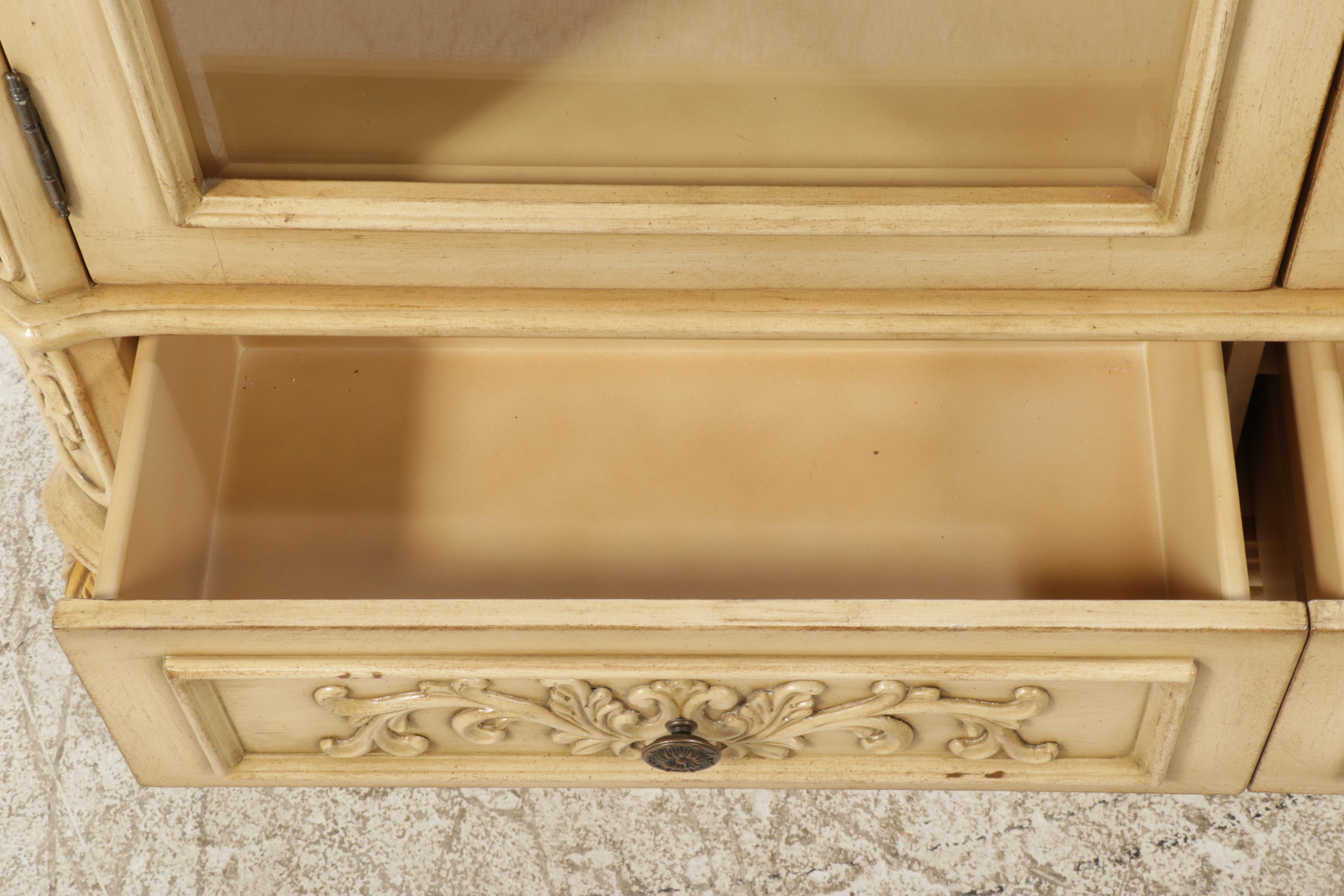 Louis XV Style Cream-Painted Bookcase