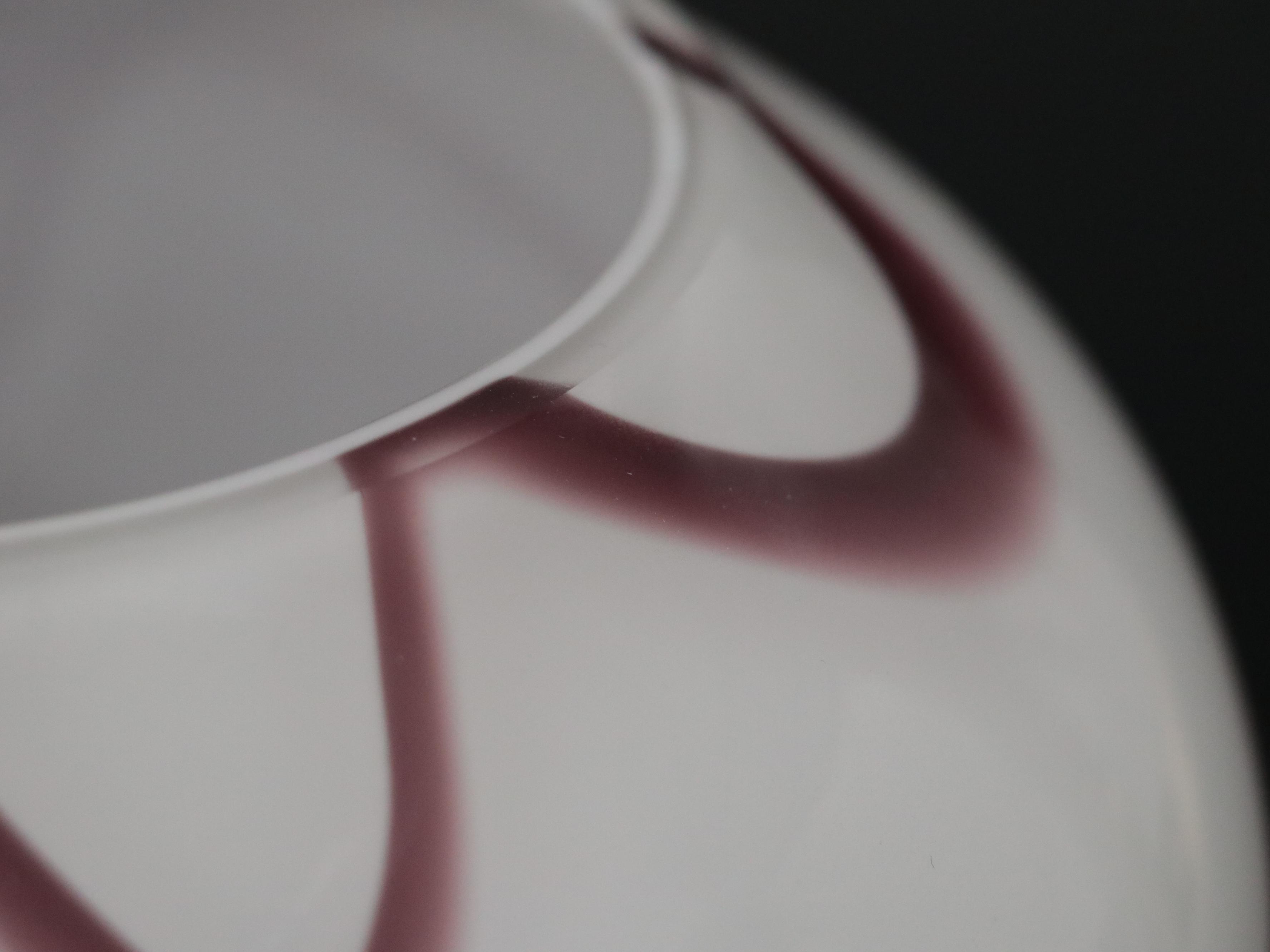 Handmade Purple and White Cased Art Glass Vase