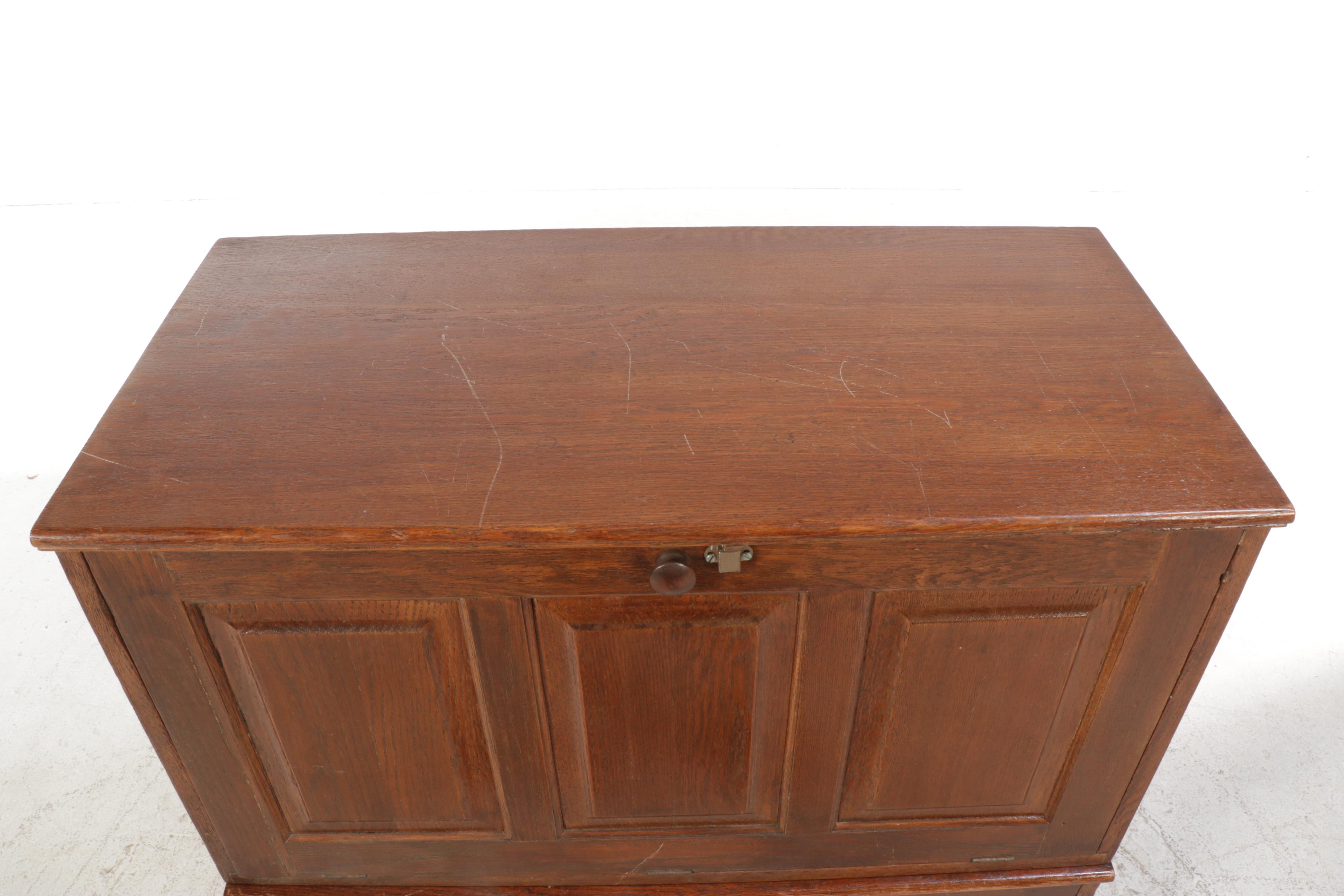 Double Stack Oak Index Card Cabinet, Circa 1900