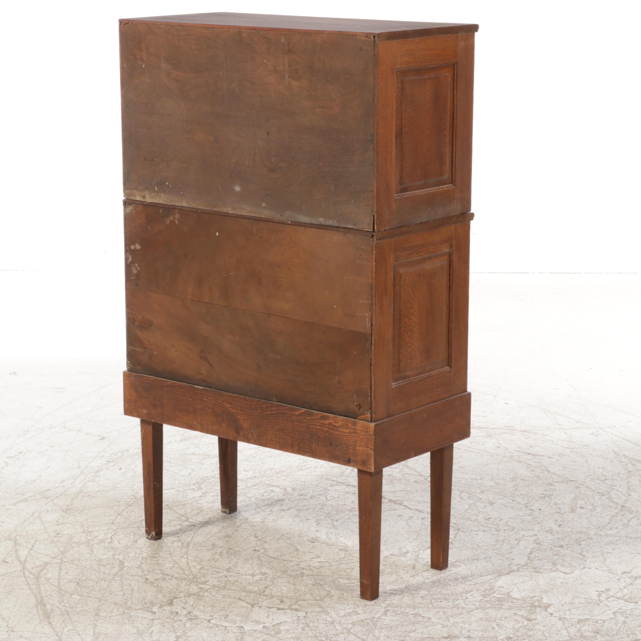 Double Stack Oak Index Card Cabinet, Circa 1900
