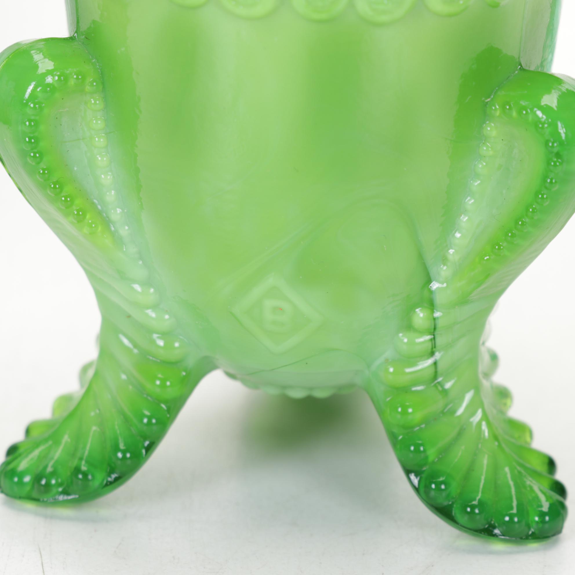 Fenton Blue Melon Pitcher and Vases  with Other Glass Decor