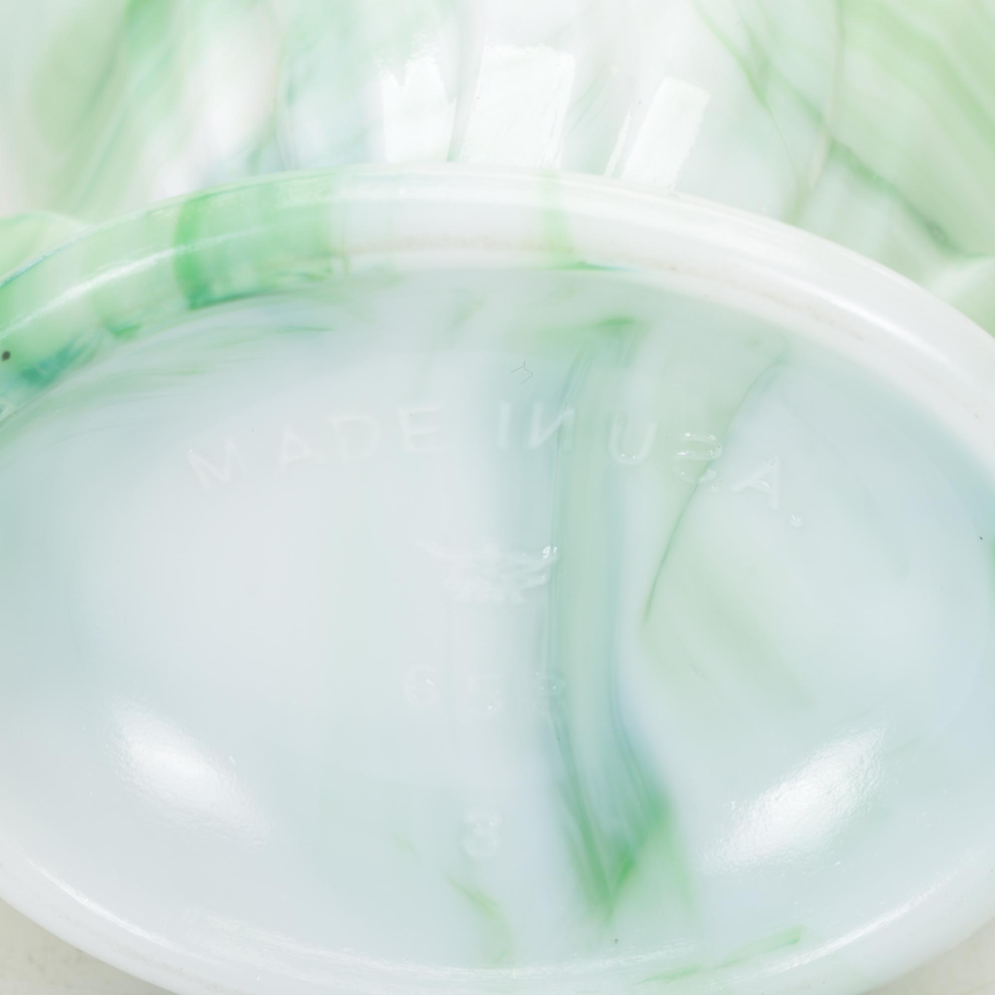 Fenton Blue Melon Pitcher and Vases  with Other Glass Decor