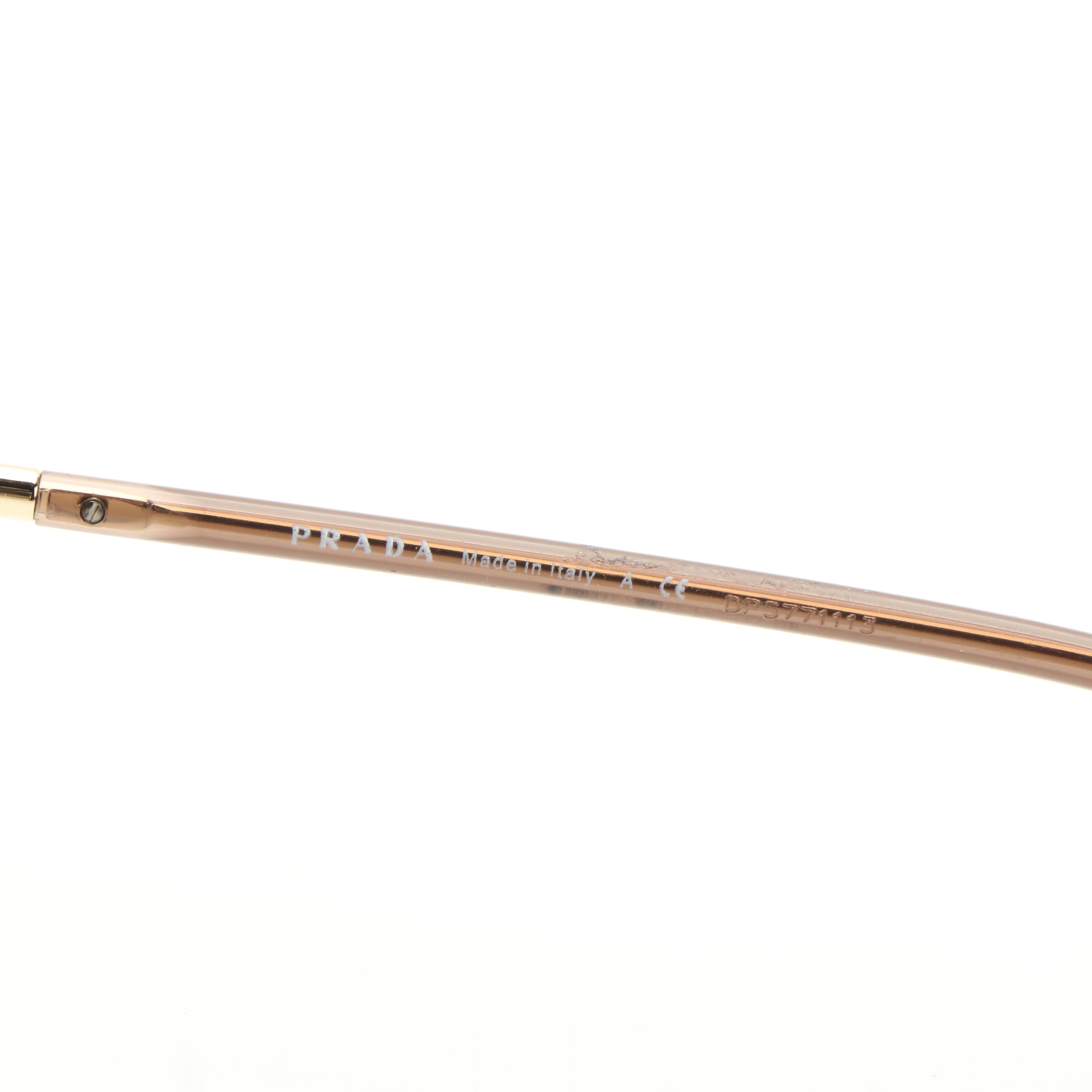 Prada PR66XS Aviator Oro Pallido Brown Gradient Sunglasses With Case