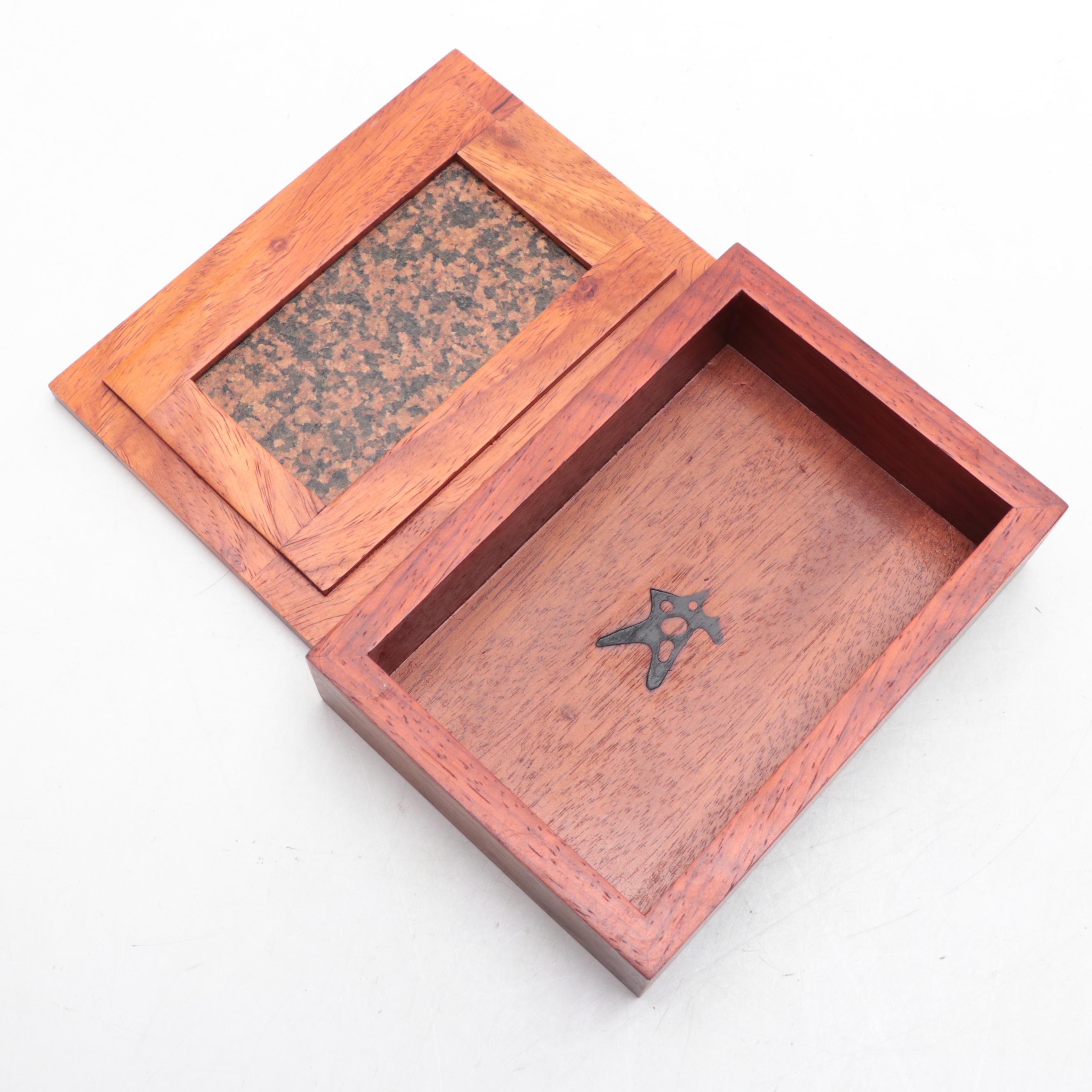 Hardwood and Polished Marble Boxes EBTH