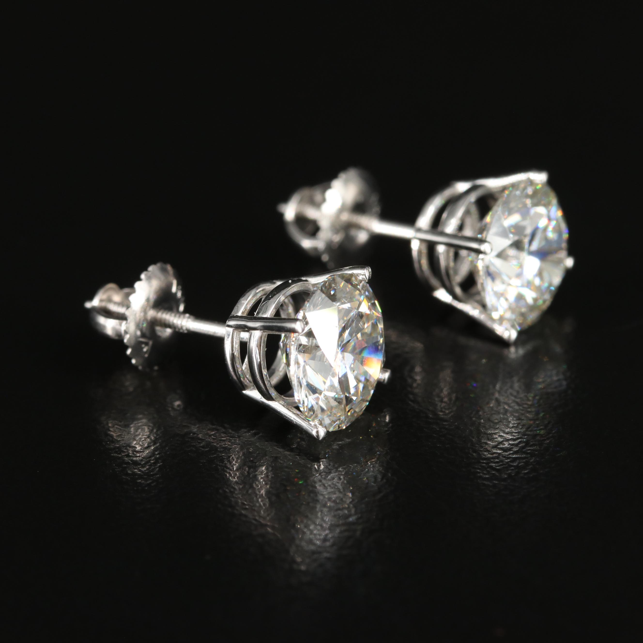 14K 4.78 CTW Lab Grown Diamond Stud Earrings with Online Digital IGI Reports