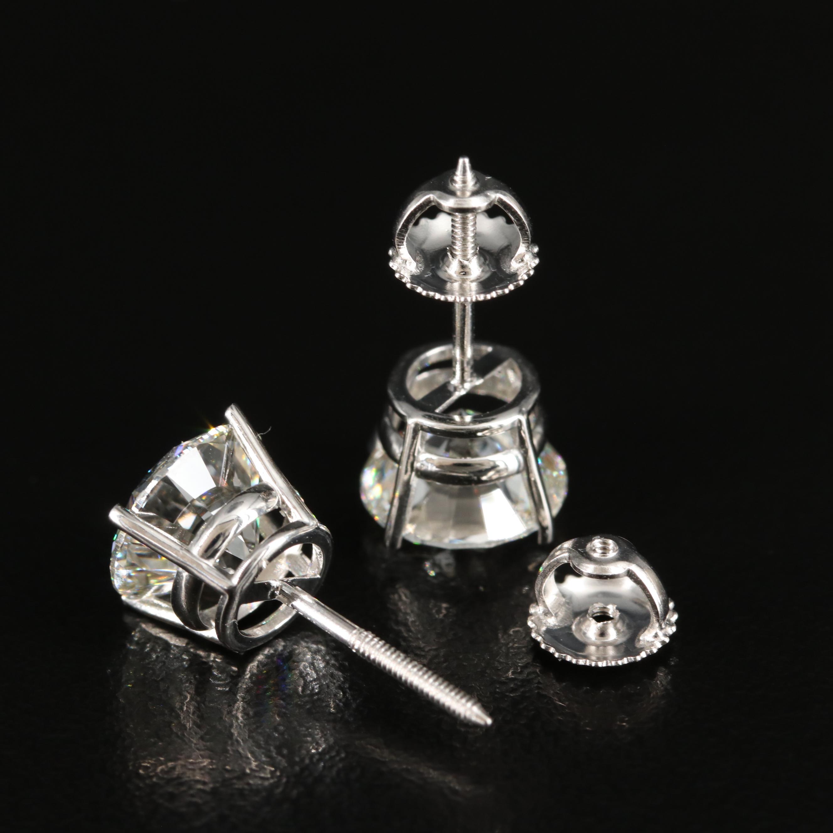 14K 4.78 CTW Lab Grown Diamond Stud Earrings with Online Digital IGI Reports