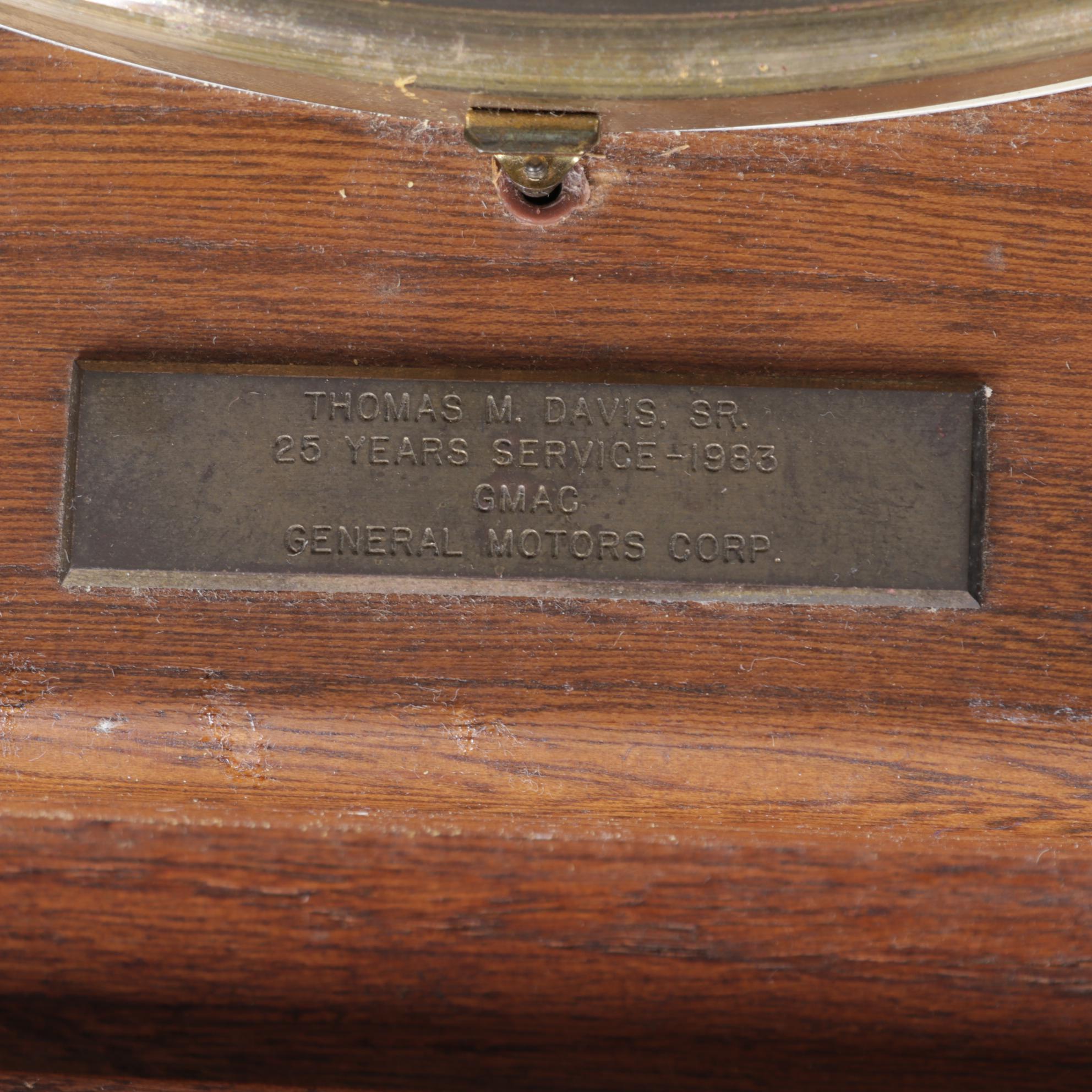 Hamilton "Head Master" Pendulum Wall Clock With Pair of Watercolor Paintings