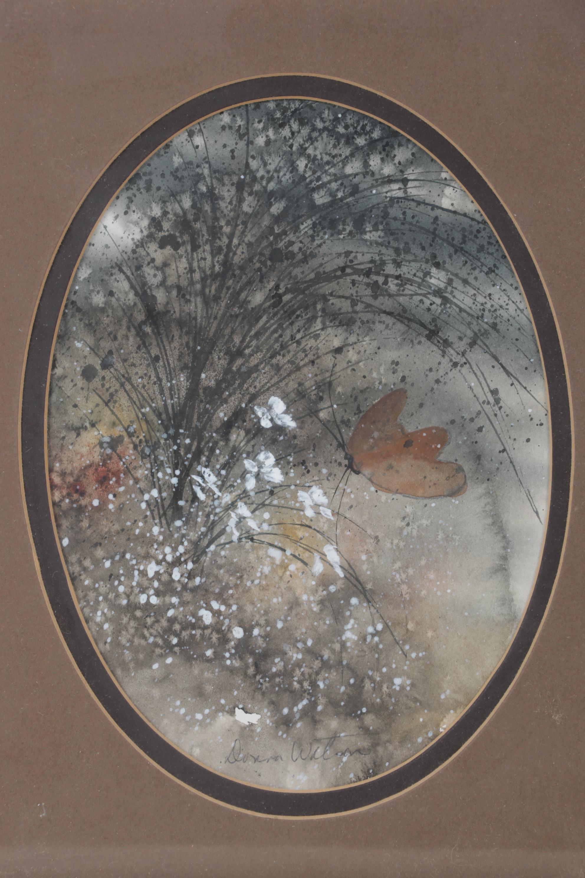 Hamilton "Head Master" Pendulum Wall Clock With Pair of Watercolor Paintings