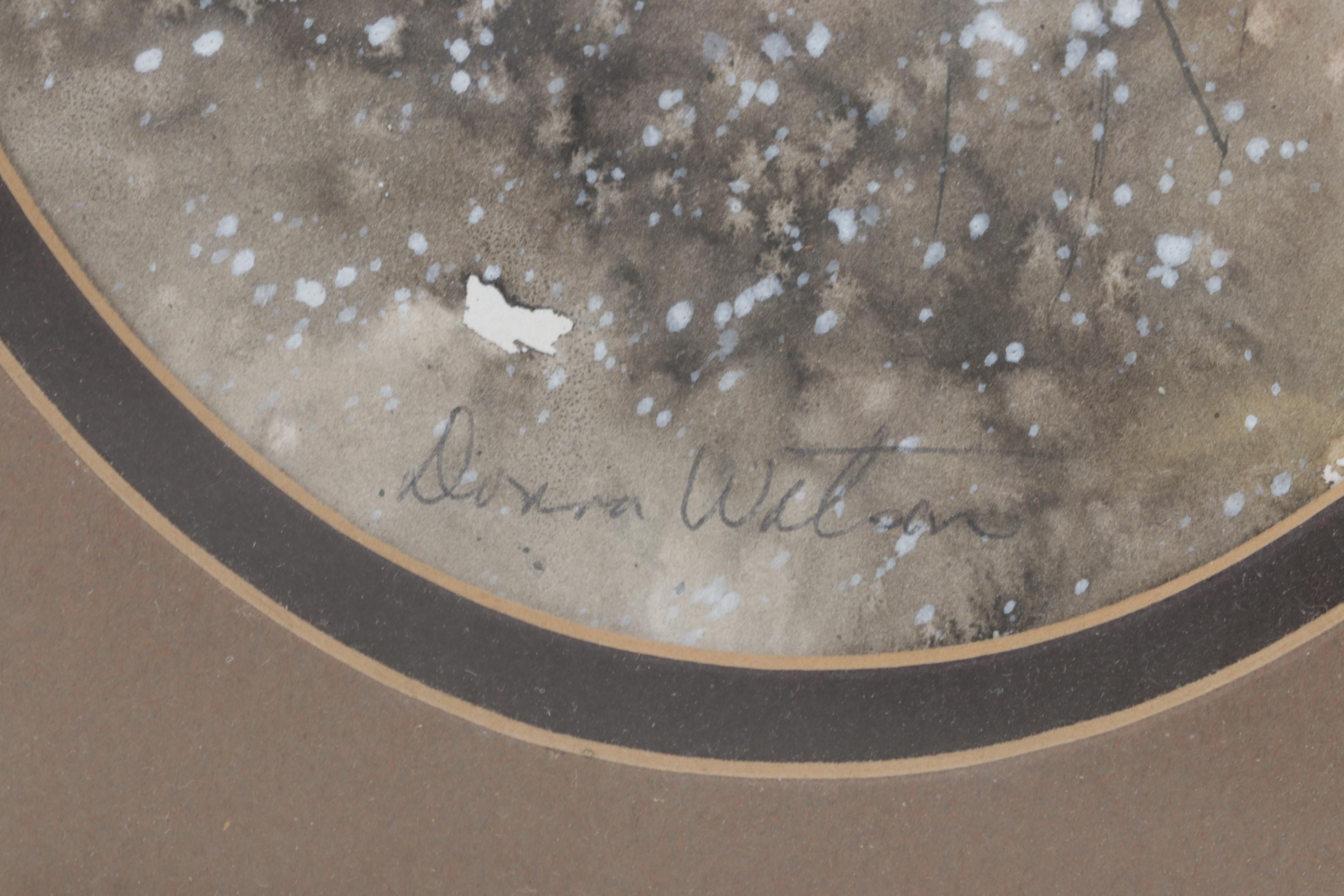 Hamilton "Head Master" Pendulum Wall Clock With Pair of Watercolor Paintings