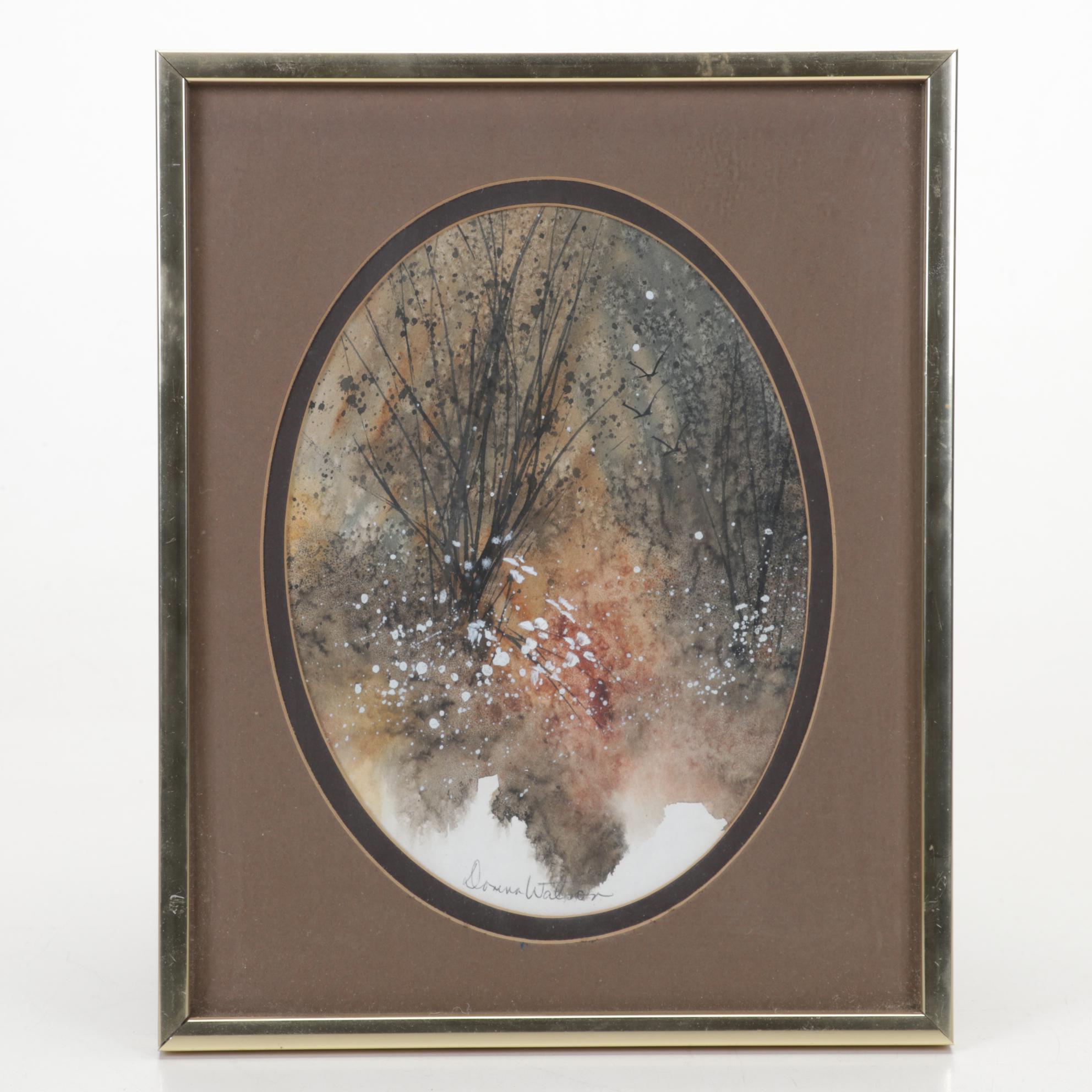 Hamilton "Head Master" Pendulum Wall Clock With Pair of Watercolor Paintings