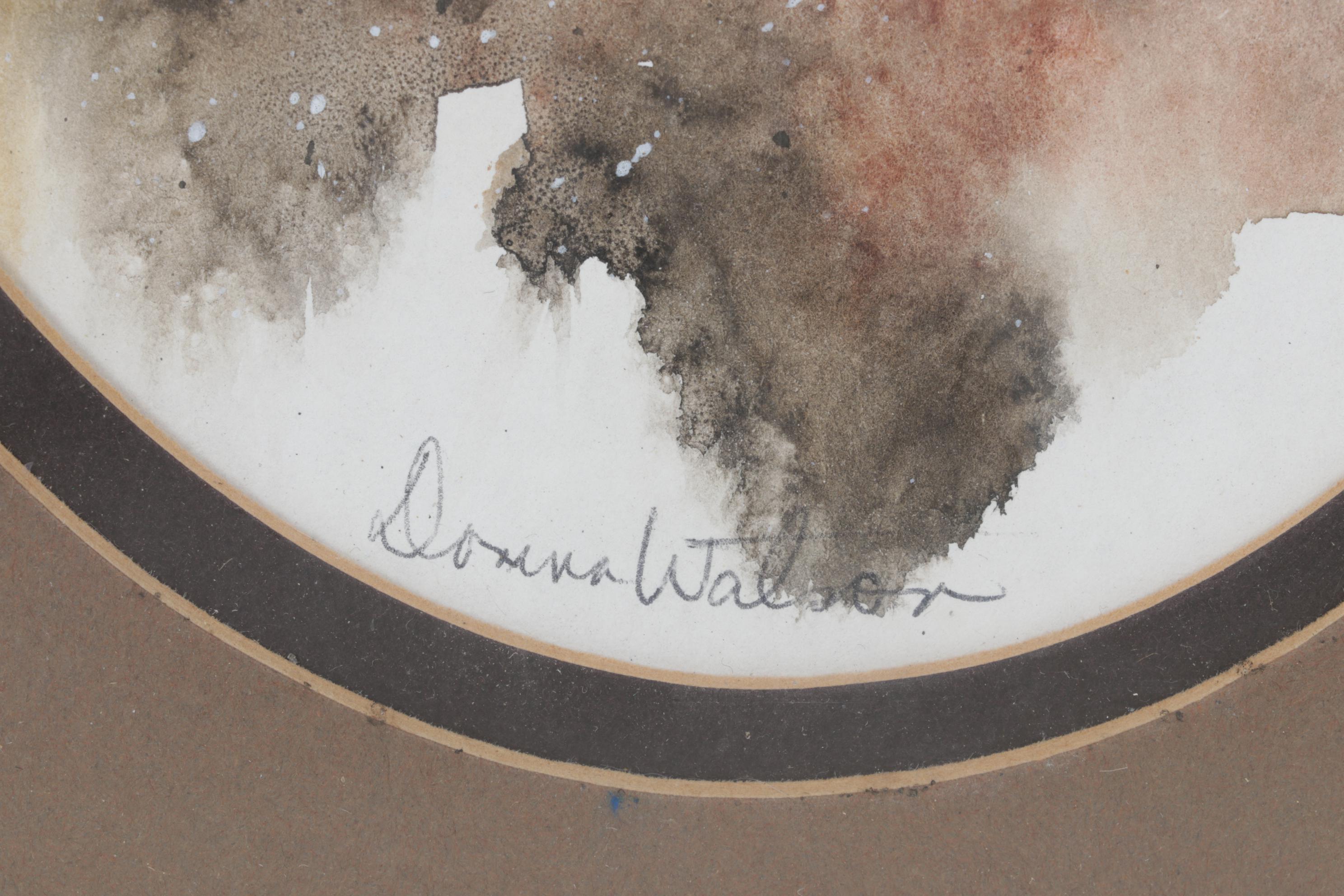 Hamilton "Head Master" Pendulum Wall Clock With Pair of Watercolor Paintings