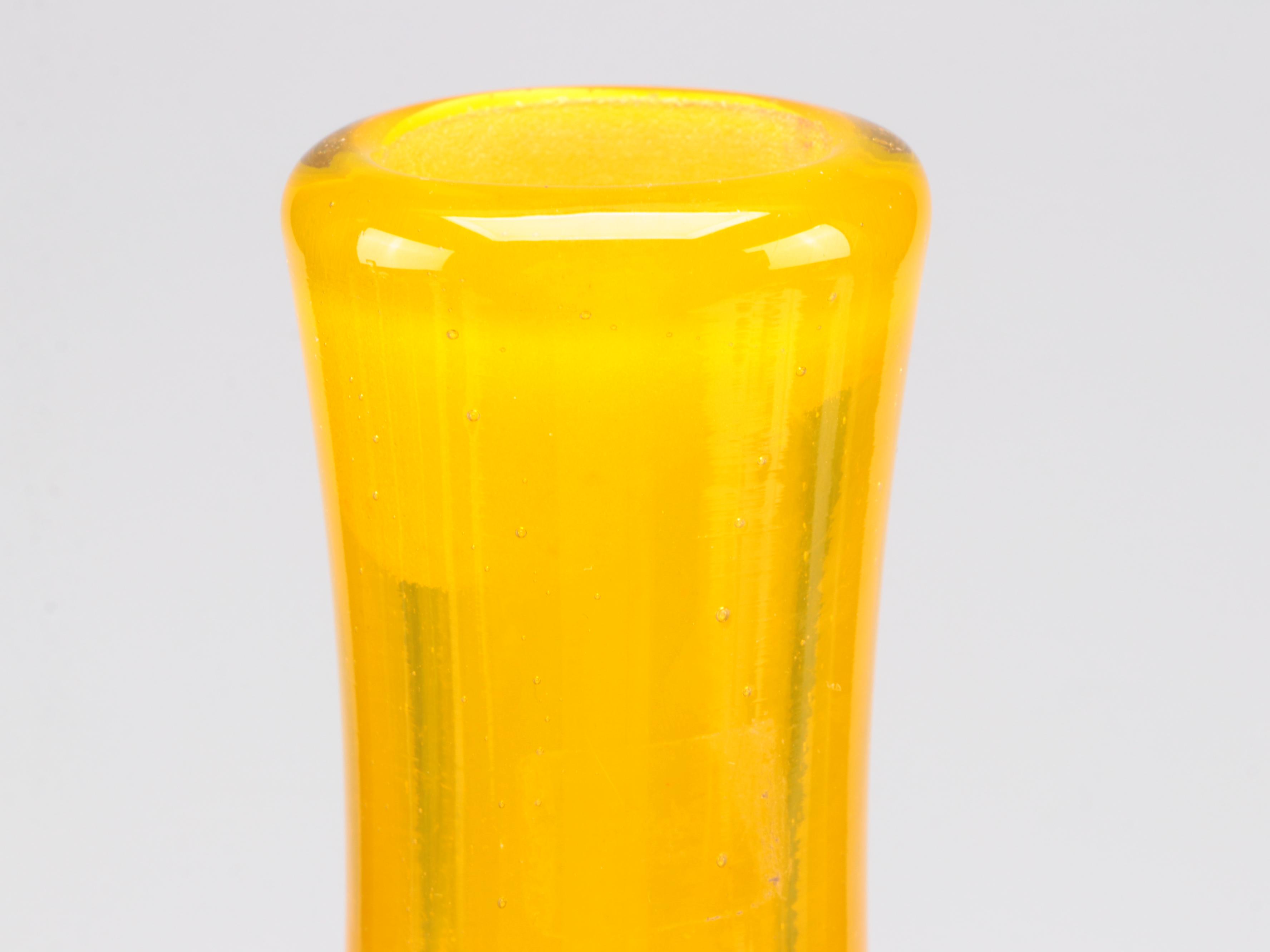 Blenko Crackle Glass Decanter with Stopper