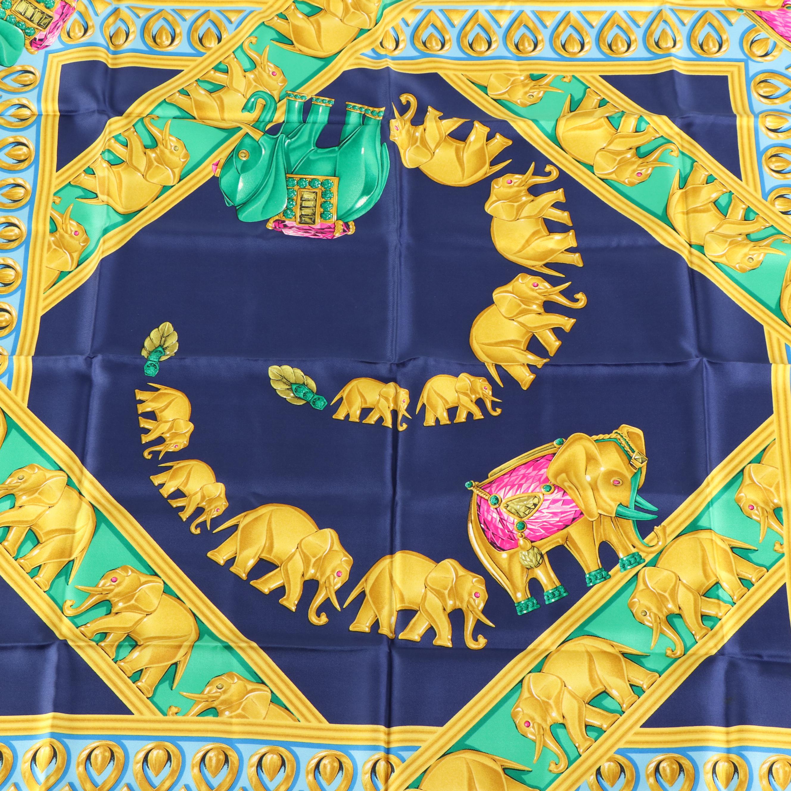 Cartier Must de Cartier Elephant Motif Scarf in Silk Twill