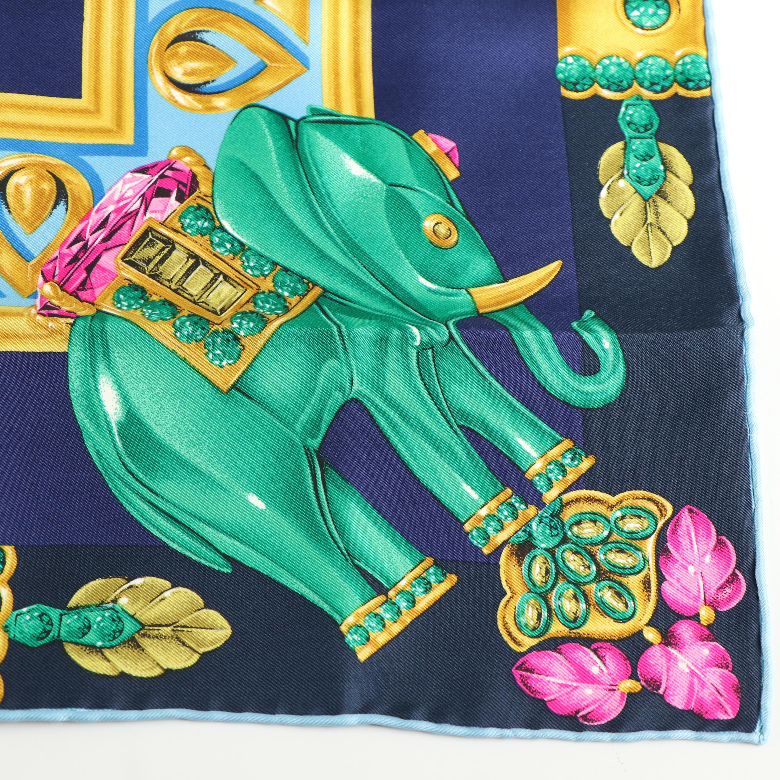 Cartier Must de Cartier Elephant Motif Scarf in Silk Twill