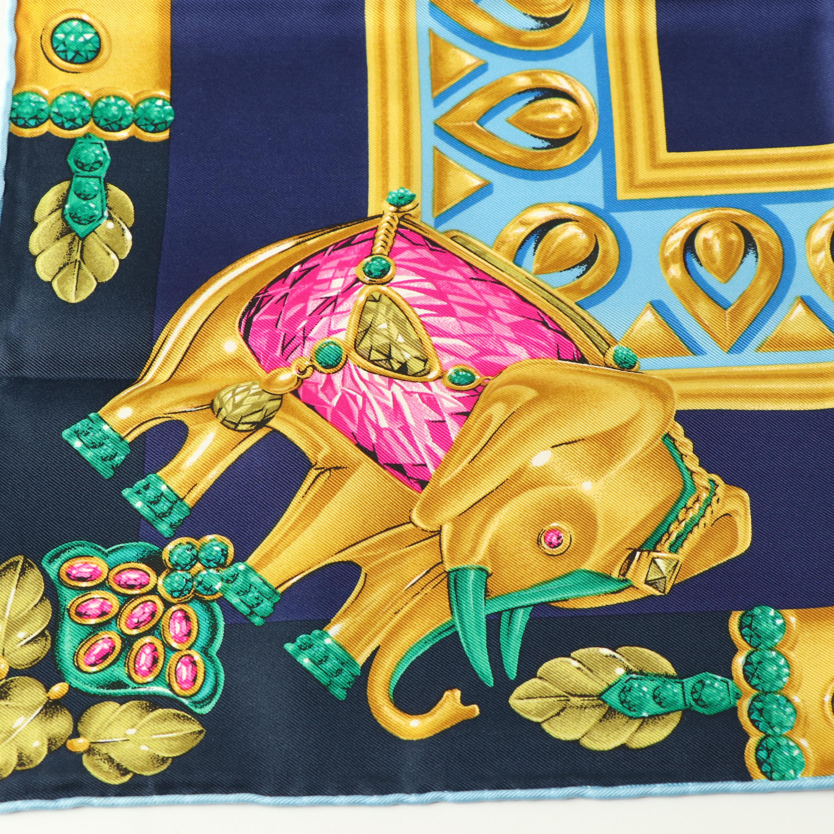 Cartier Must de Cartier Elephant Motif Scarf in Silk Twill