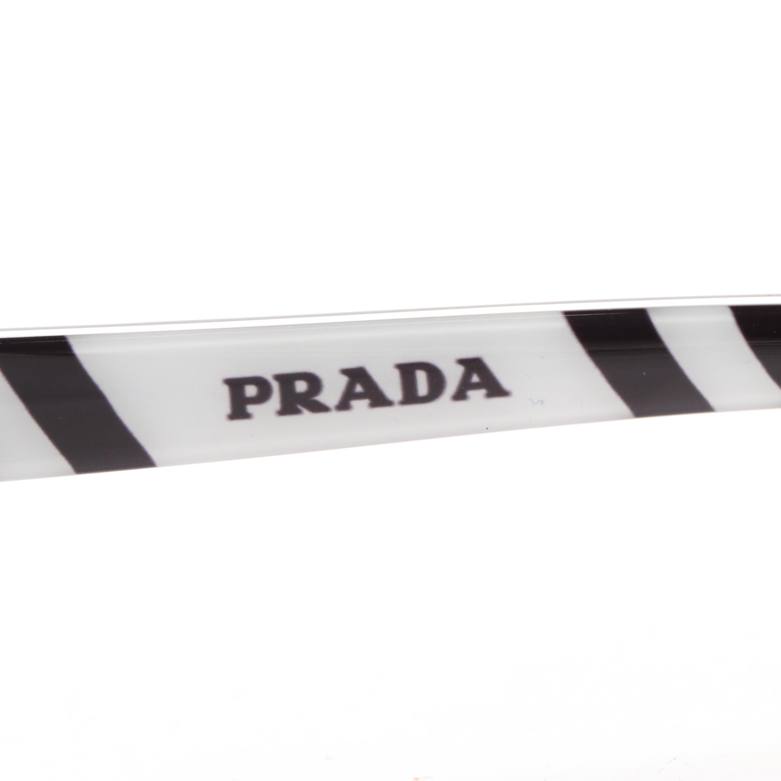 Prada SPR04V Rectangular Camouflage Black Sunglasses with Case and Box