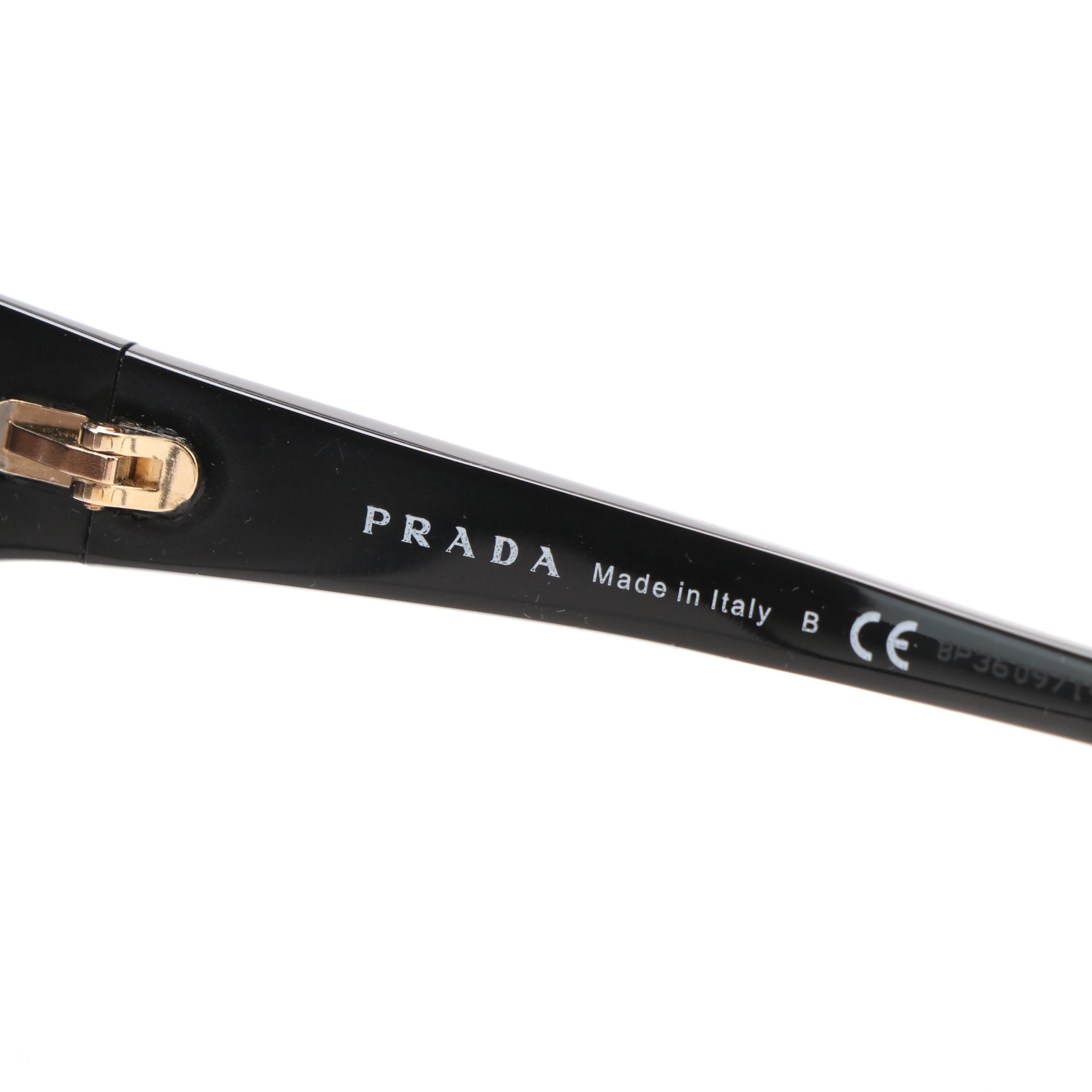 Prada SPR022V Black Butterfly Sunglasses with Case and Box