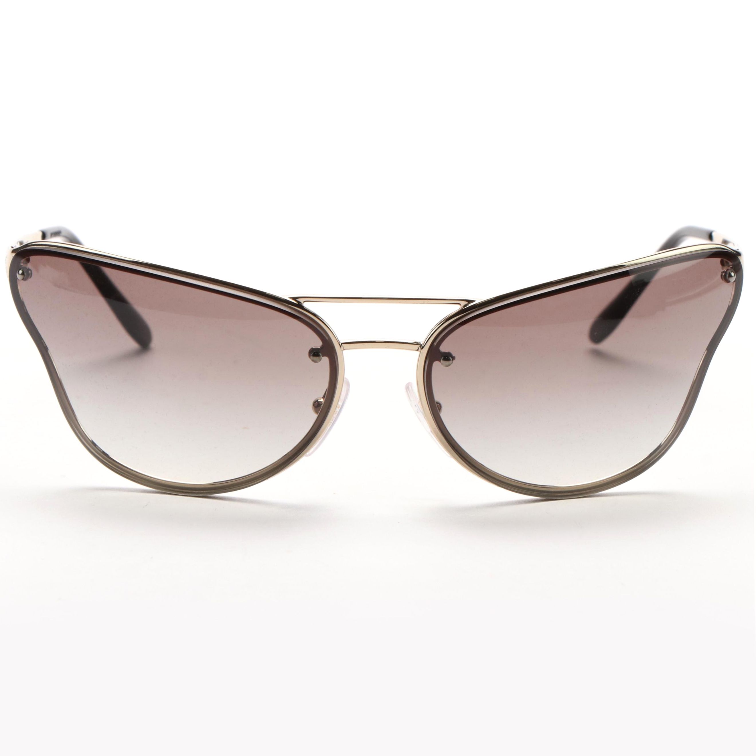 Prada SPR74V Pale Gold Butterfly Sunglasses with Case and Box