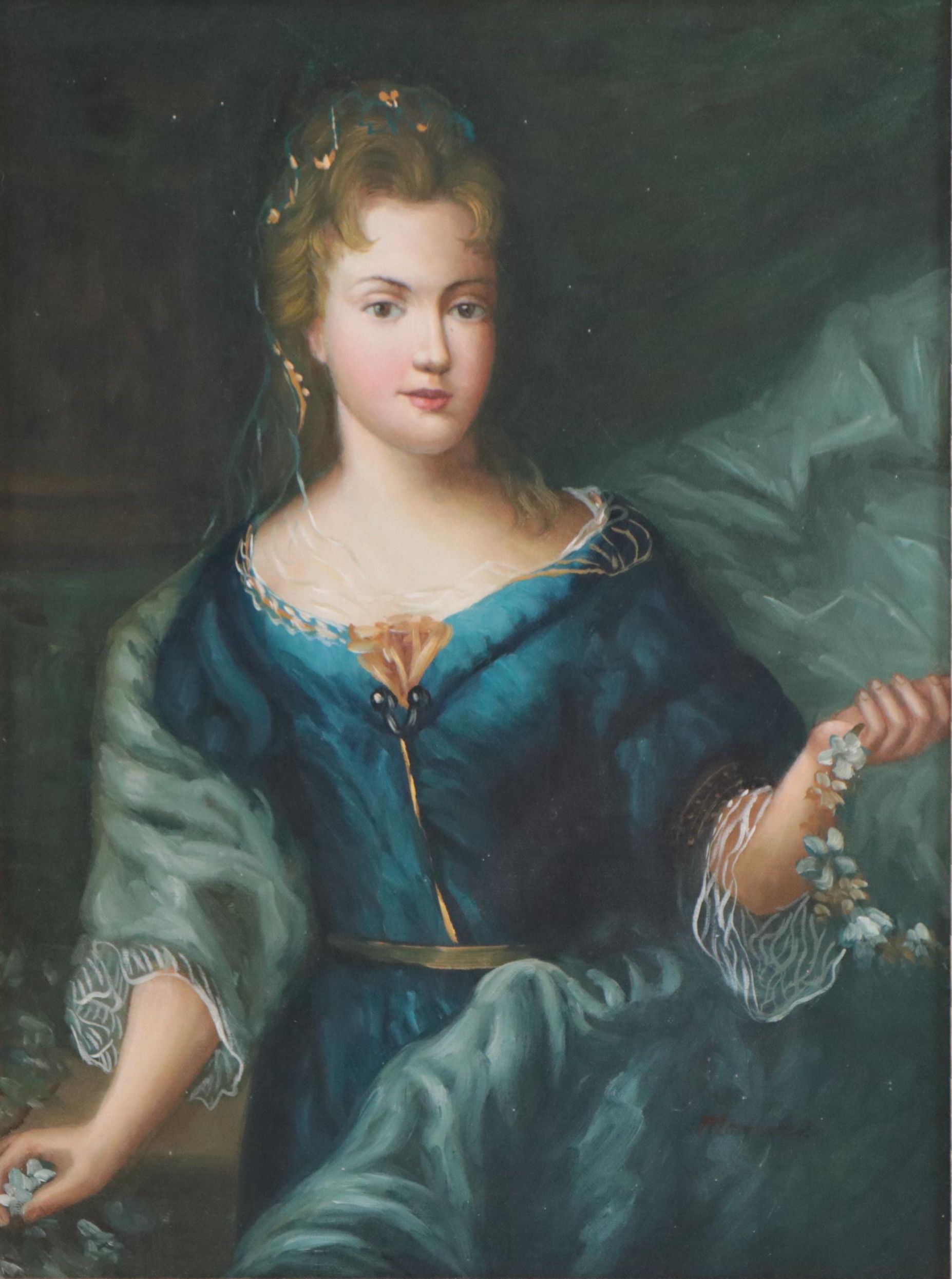 Portrait Oil Painting of a 17th Century Woman, 21st Century