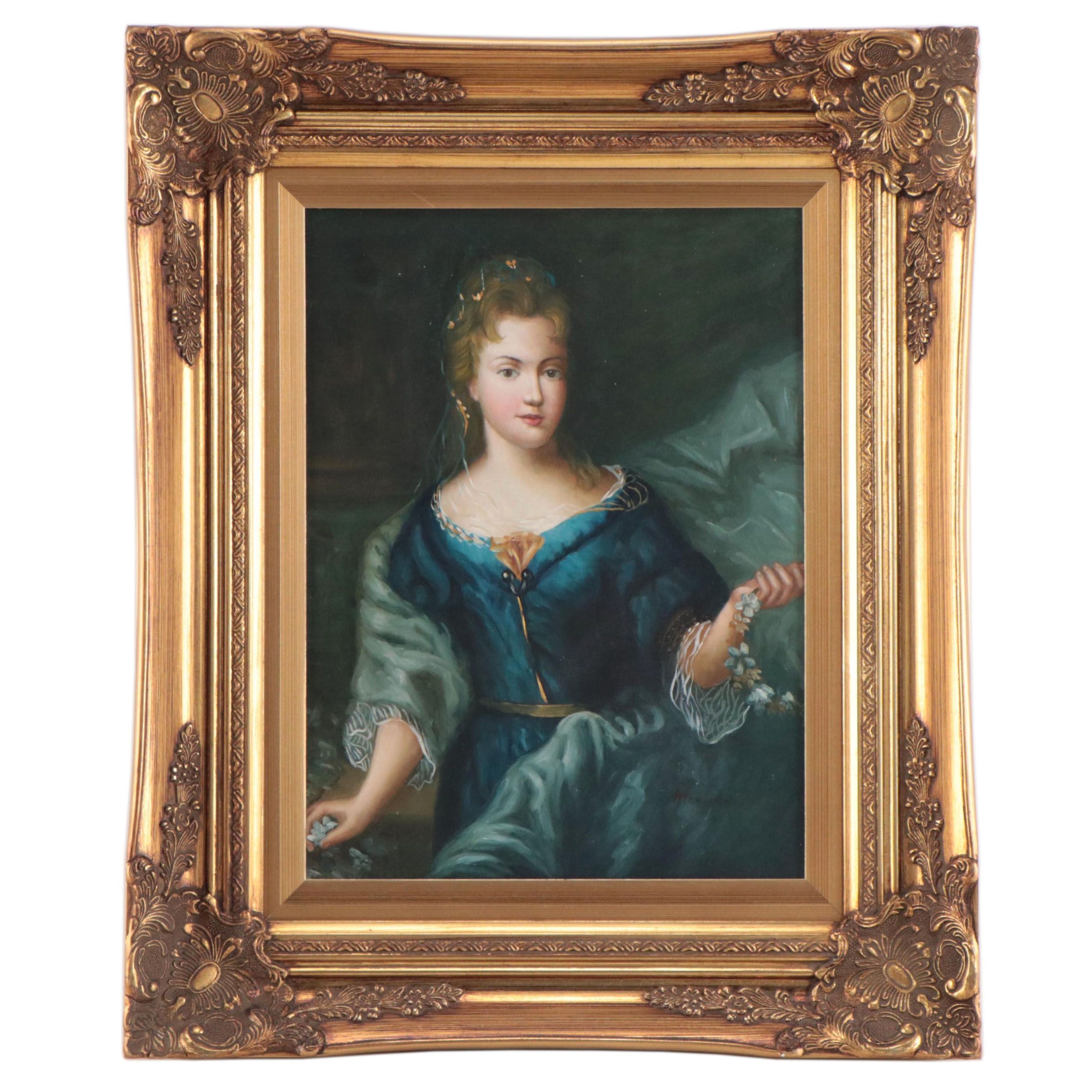 Portrait Oil Painting of a 17th Century Woman, 21st Century