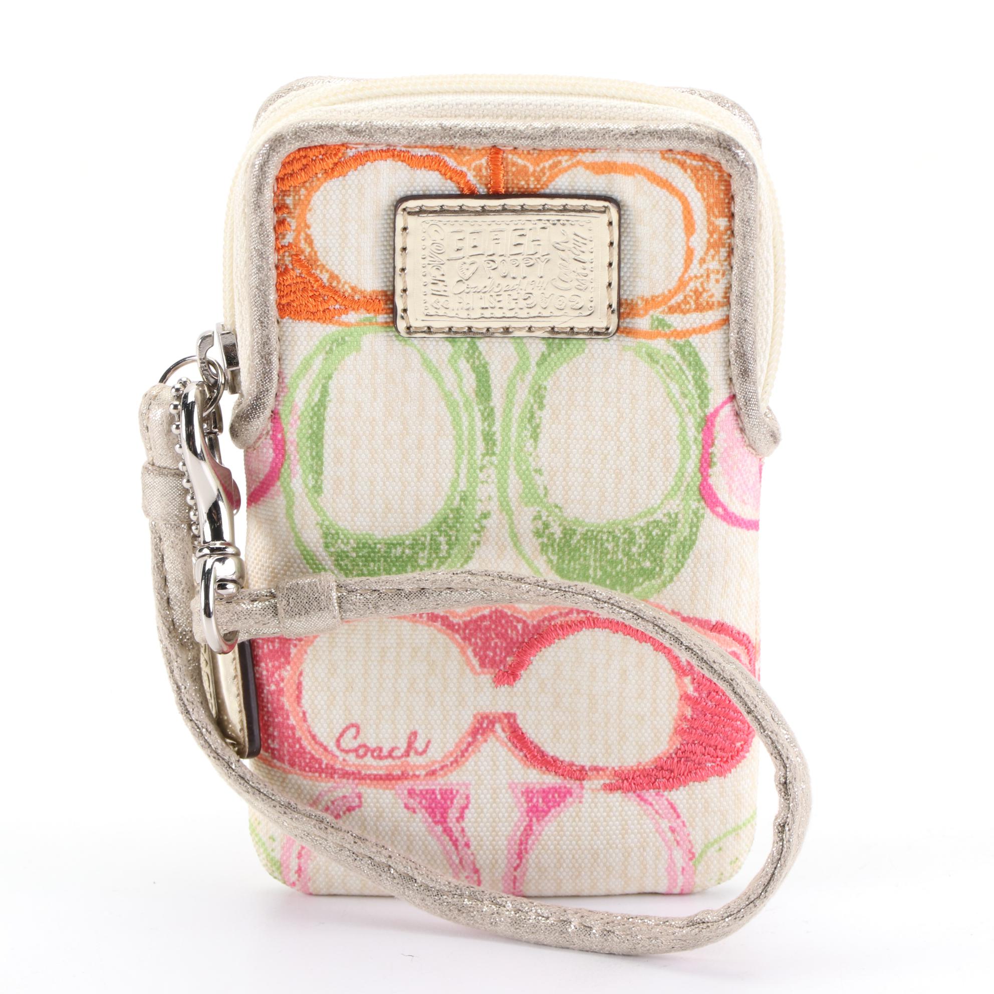 Coach Hampton Pastel Scribble Hand Bag with Removable Accessory Pouch