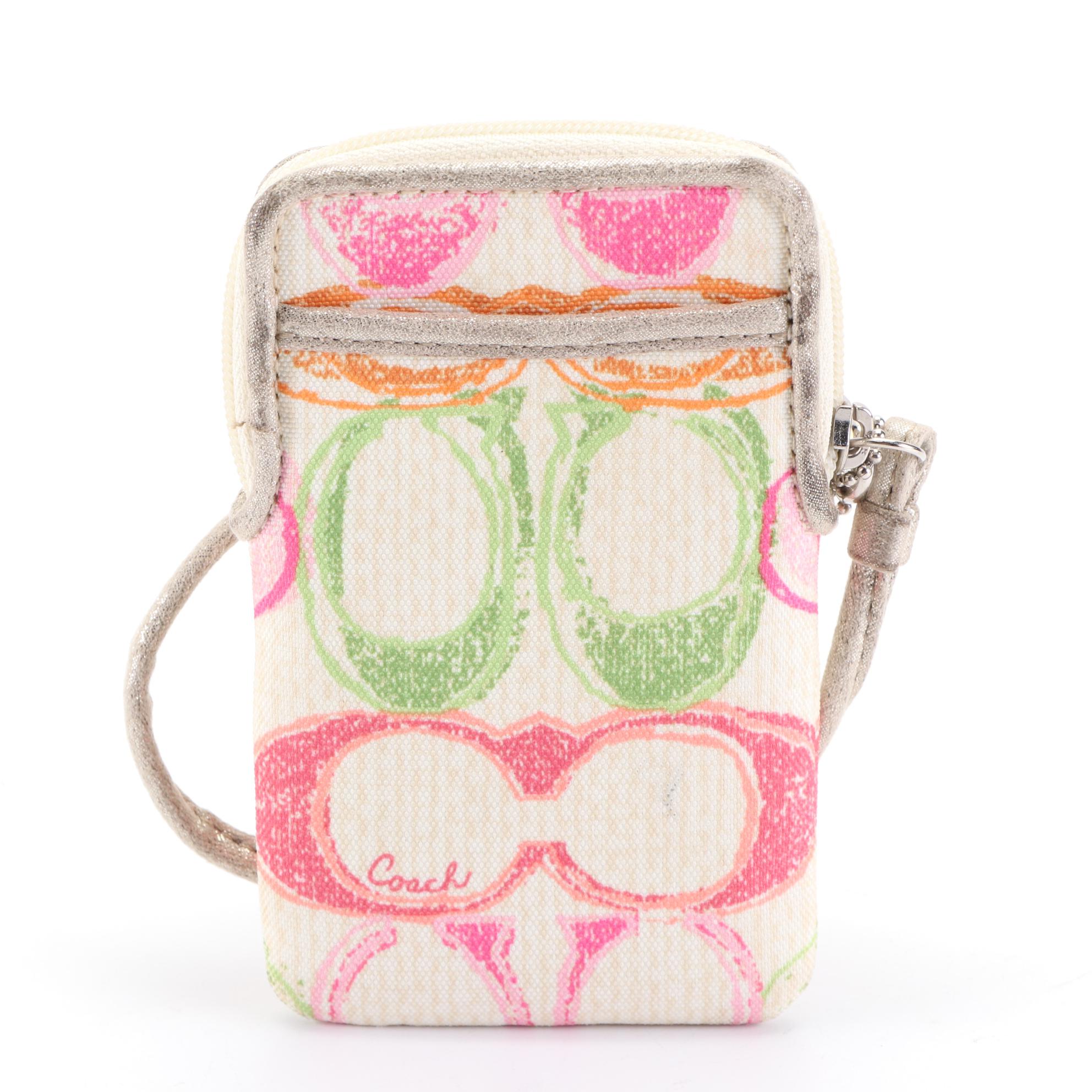 Coach Hampton Pastel Scribble Hand Bag with Removable Accessory Pouch