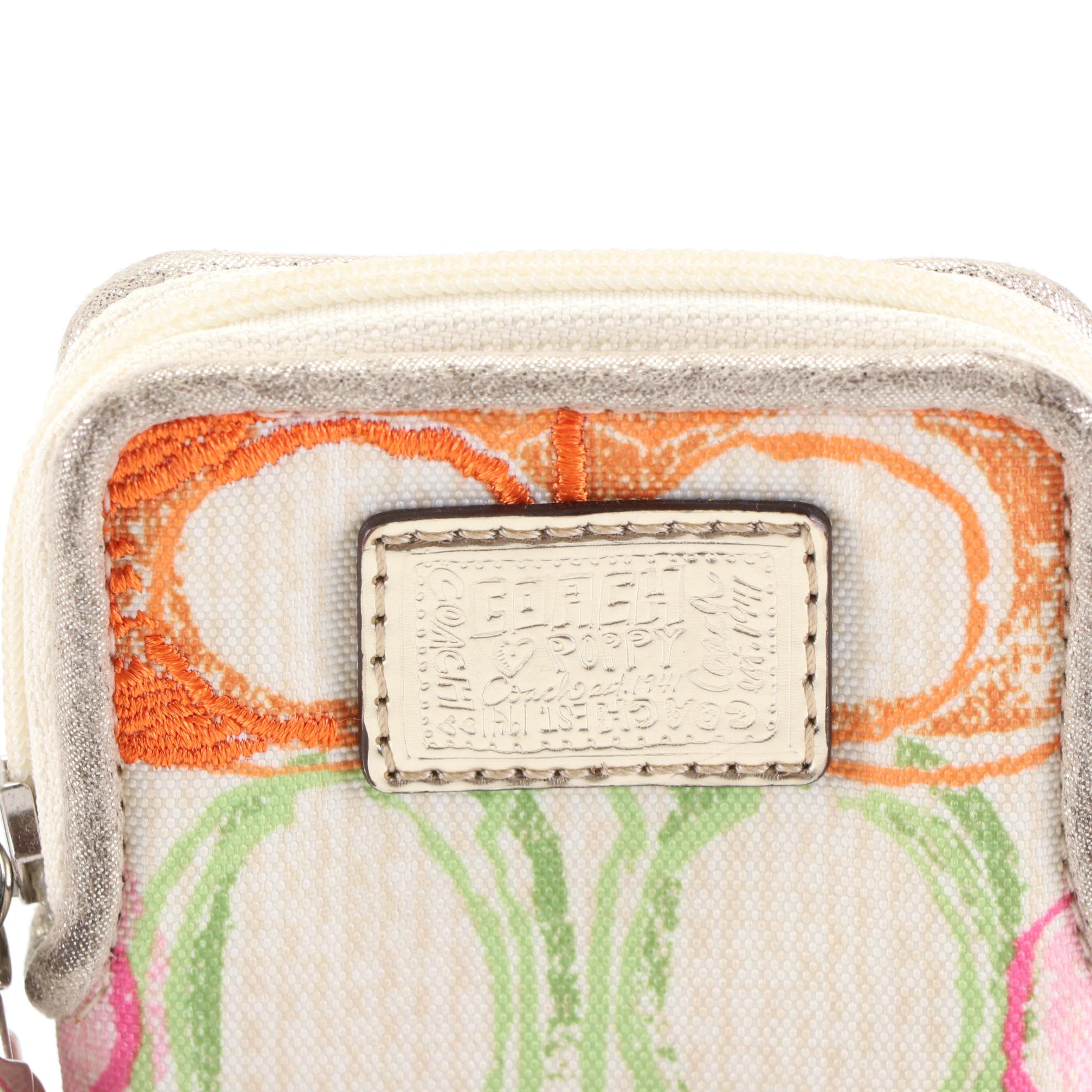 Coach Hampton Pastel Scribble Hand Bag with Removable Accessory Pouch
