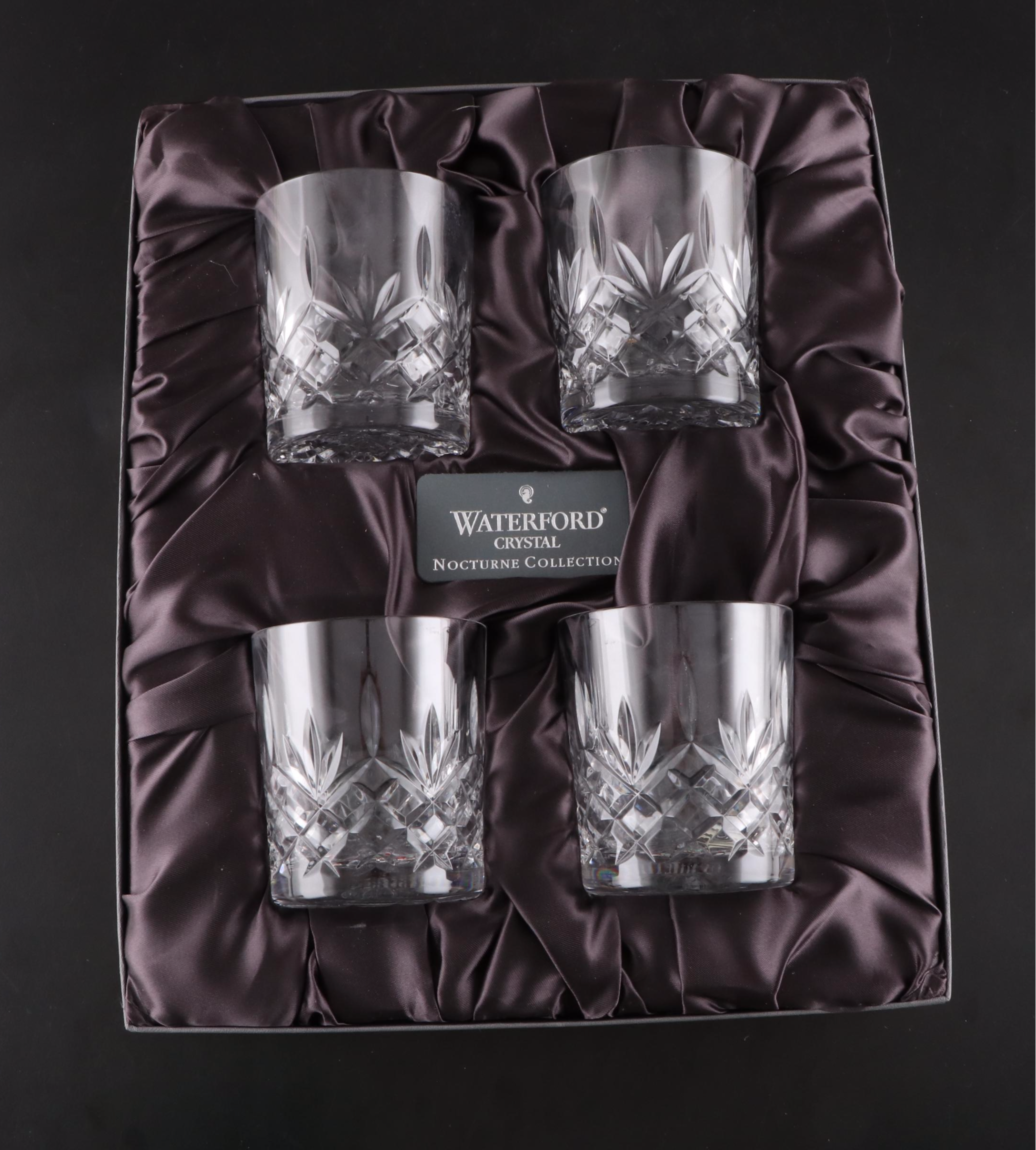 Waterford "Nocturne" Double Old Fashioned Glasses and Other Waterford Flutes