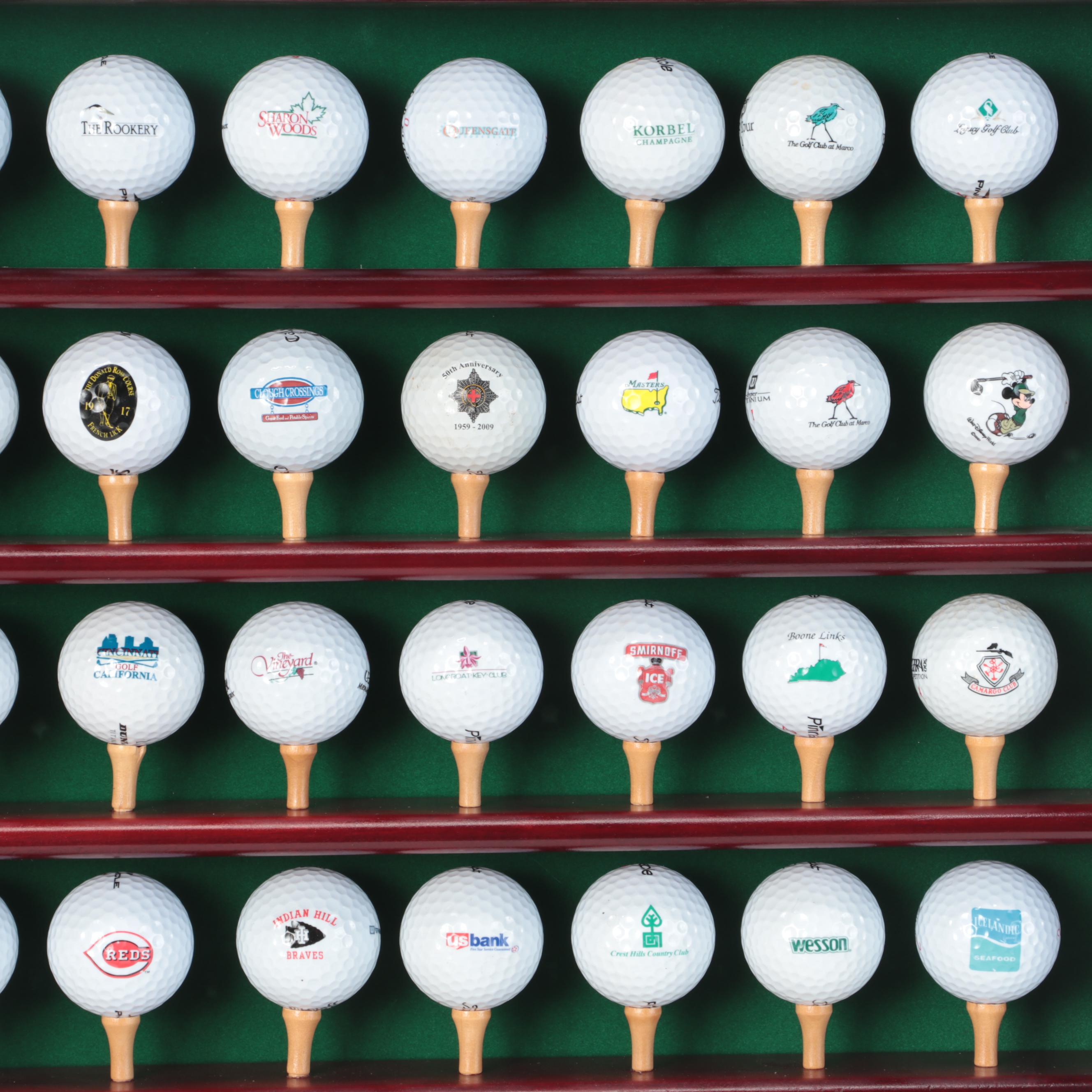 Golf Balls and Scorecard Pencils in Shadow Box Displays