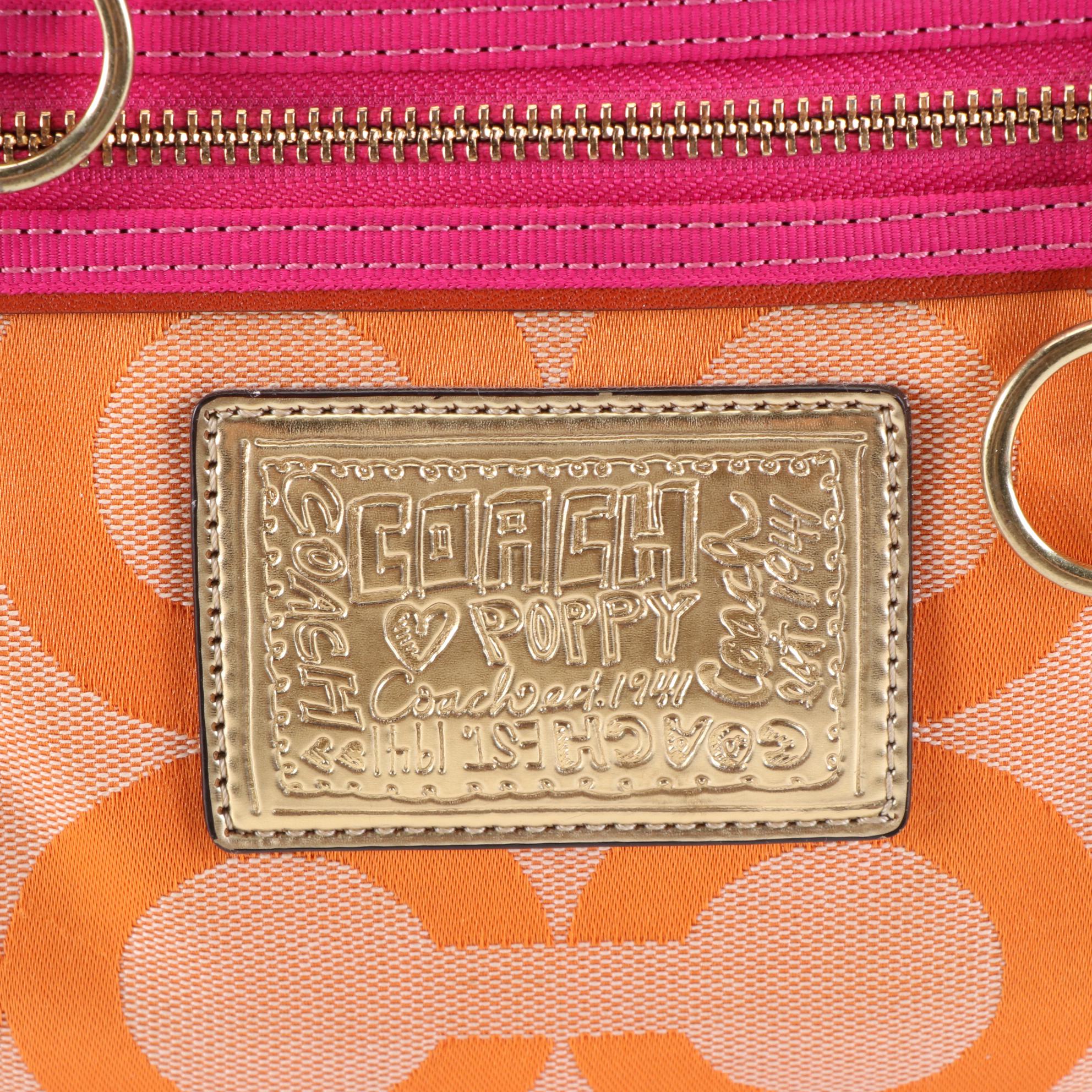 Coach Embellished Leather Flower Shoulder Bag and Poppy Op Art Tote