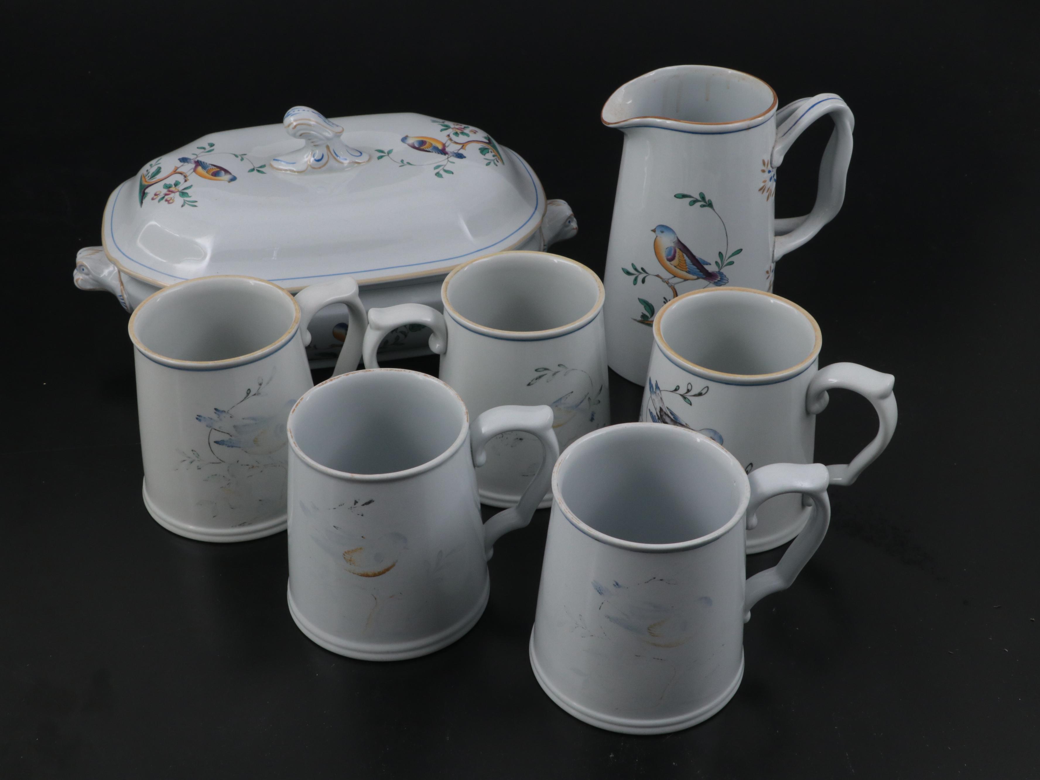 Spode "Queen's Bird" Oven to Table Dinnerware, Late 20th Century