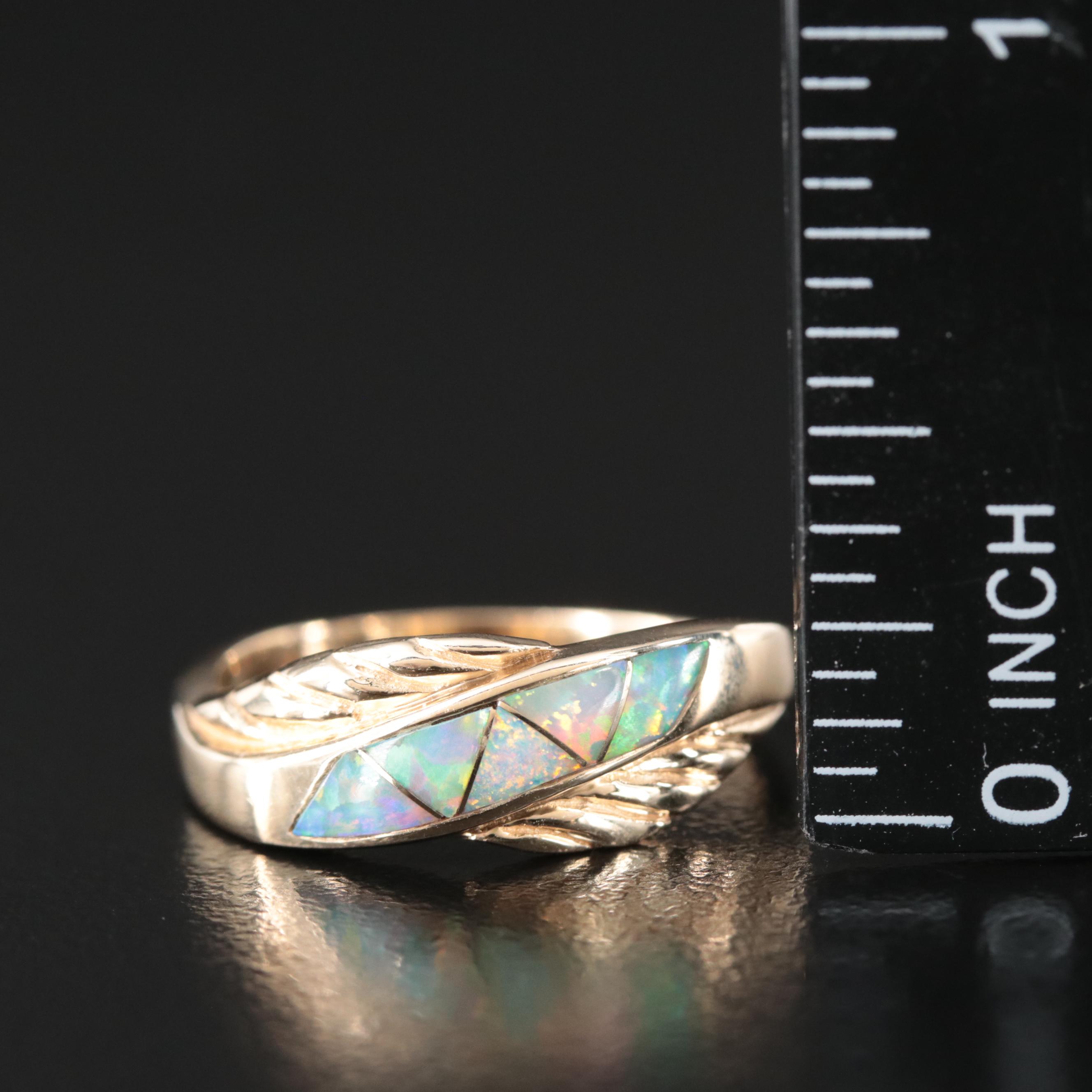 14K Opal Inlay Ring