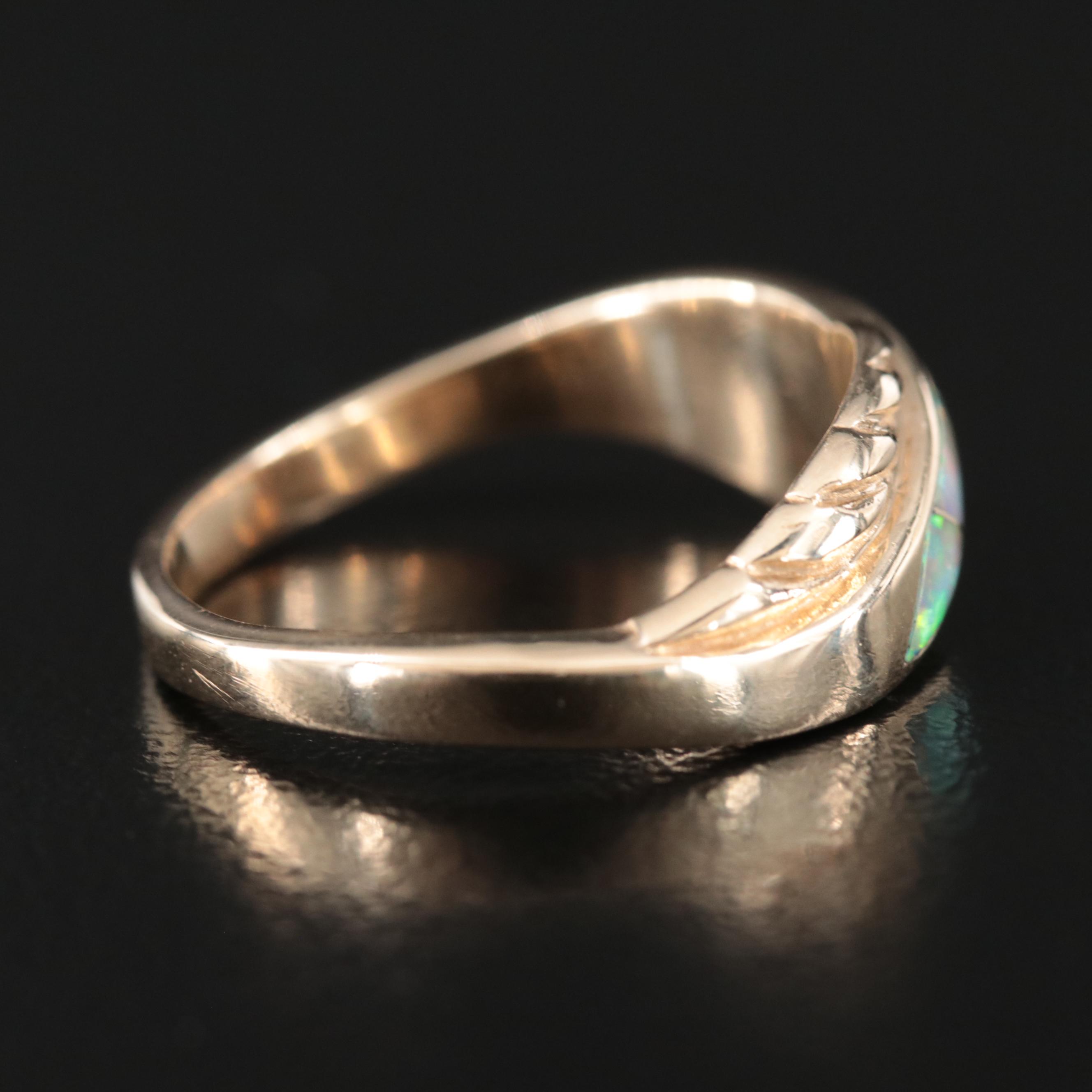 14K Opal Inlay Ring