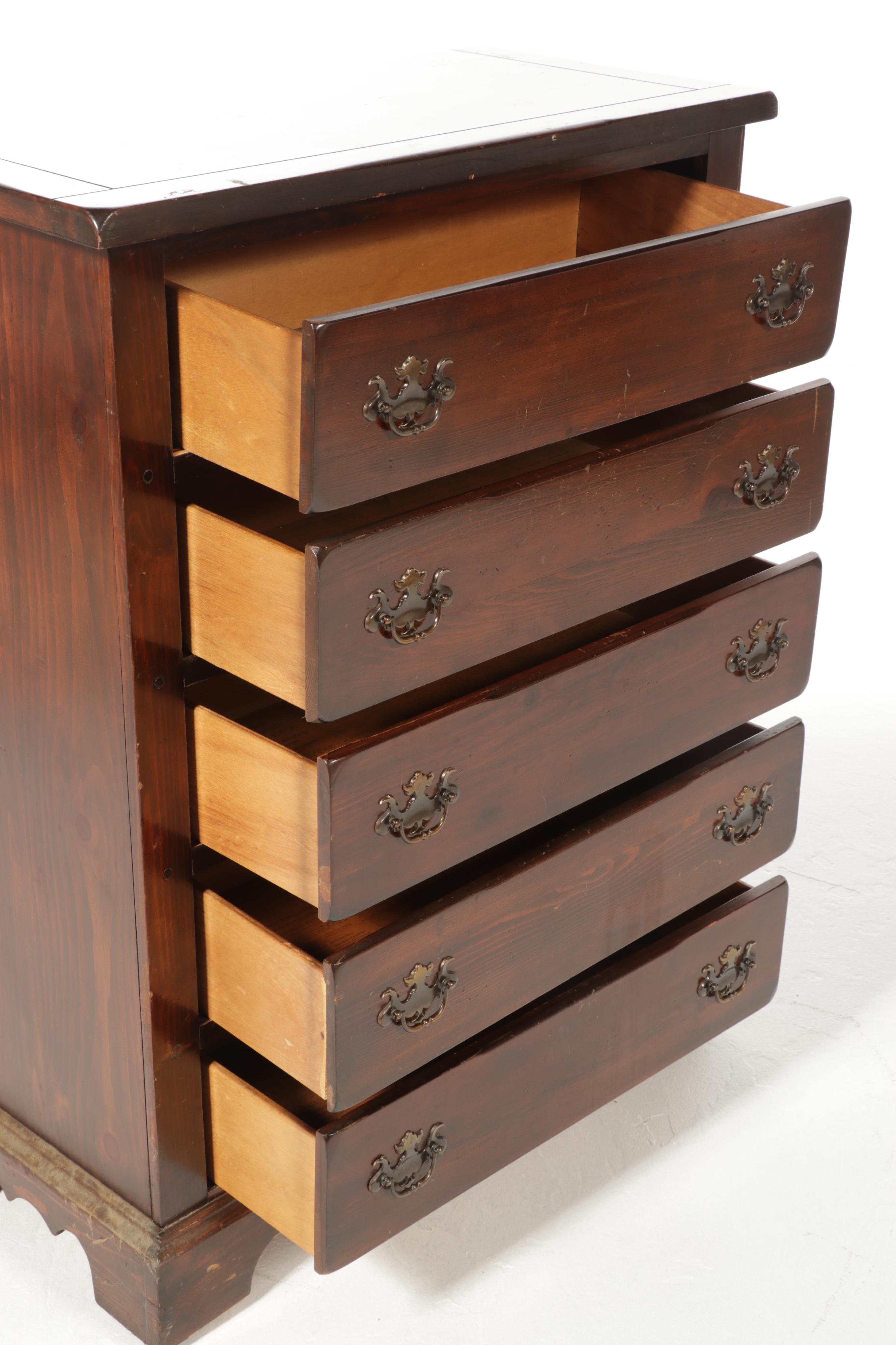 Sears "Open Hearth" Colonial Style Pine Five-Drawer Chest, Late 20th Century