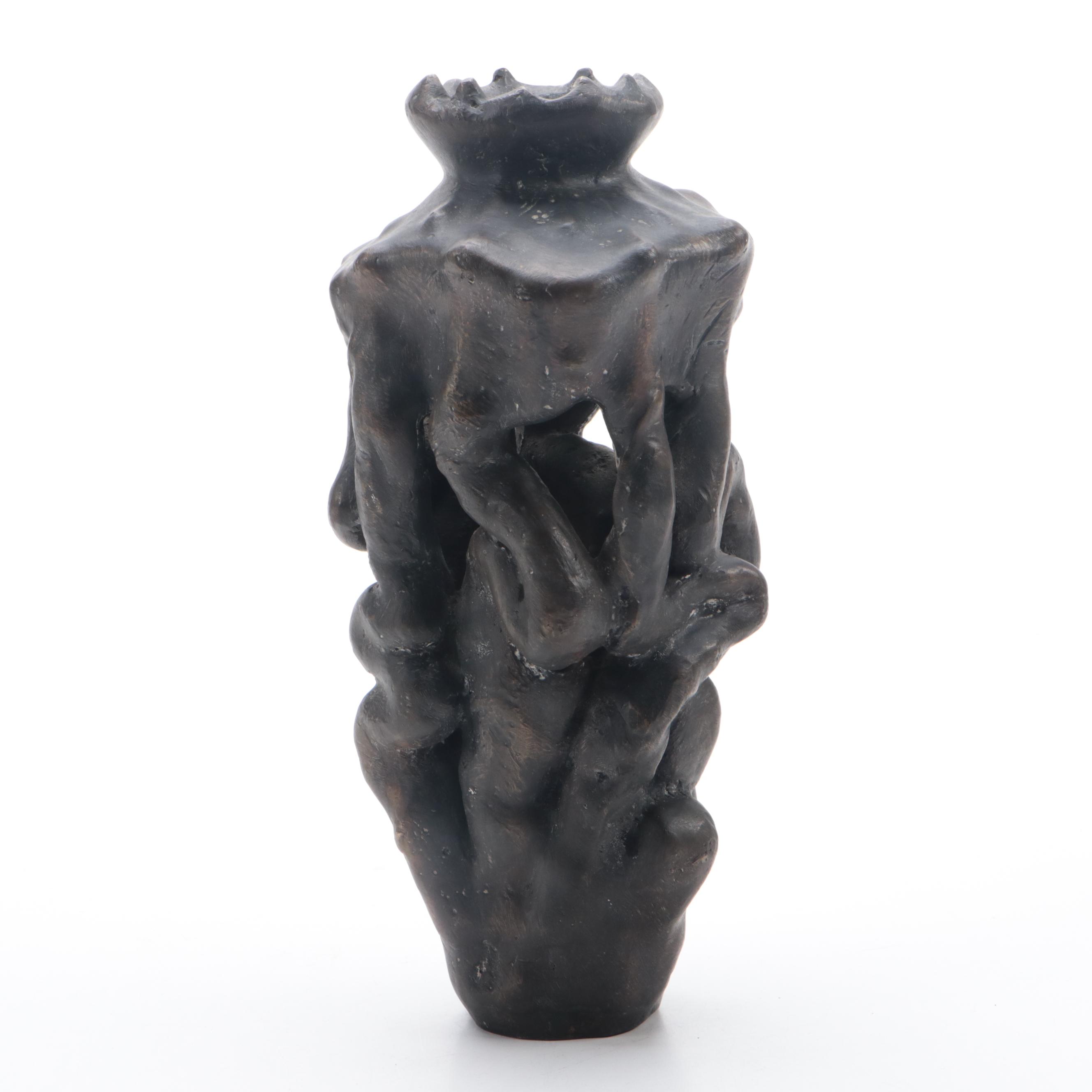 Abstract Bronze Vasiform Sculpture