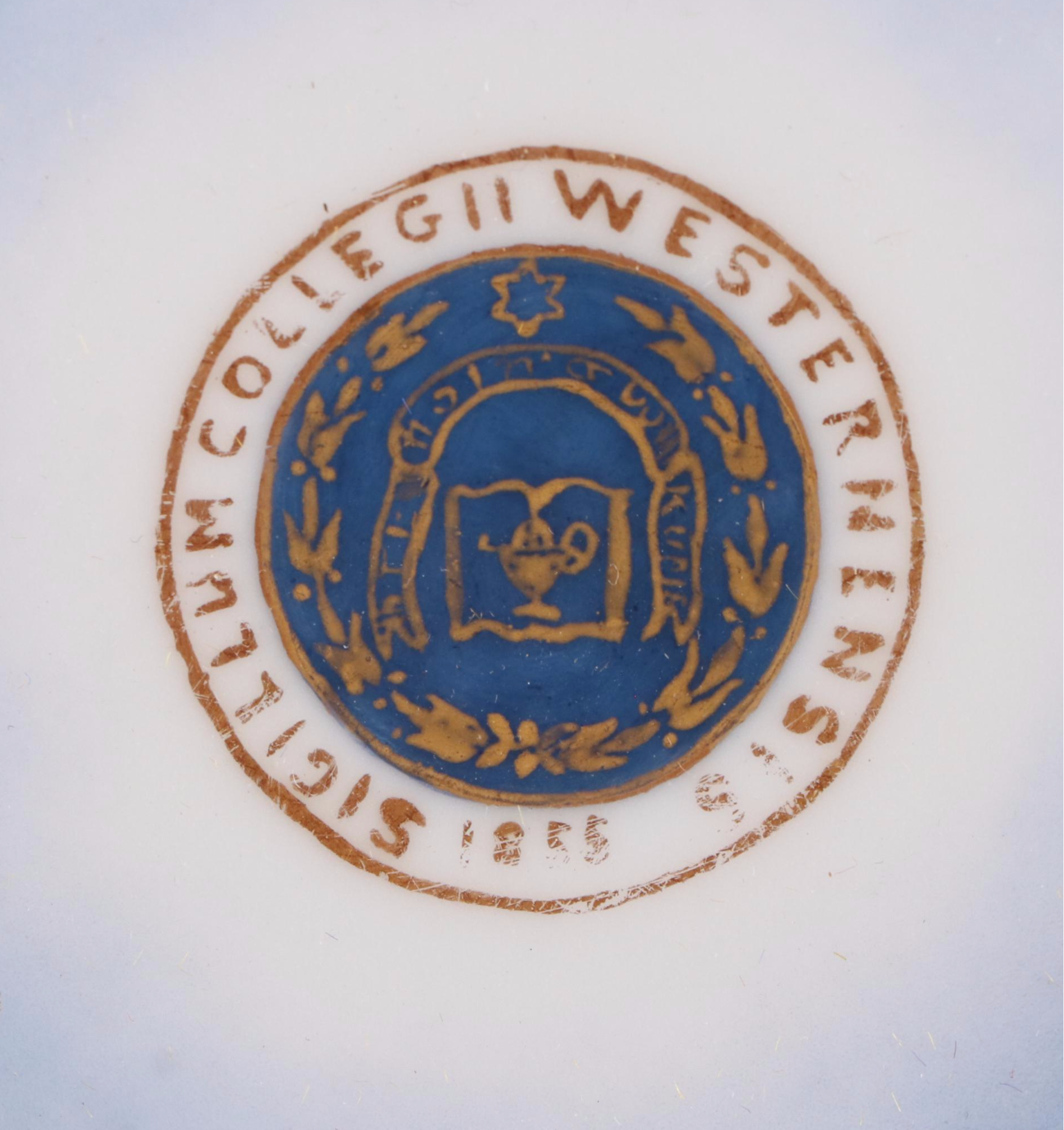 Western College Framed Seal Tile with Other Western College Memorabilia