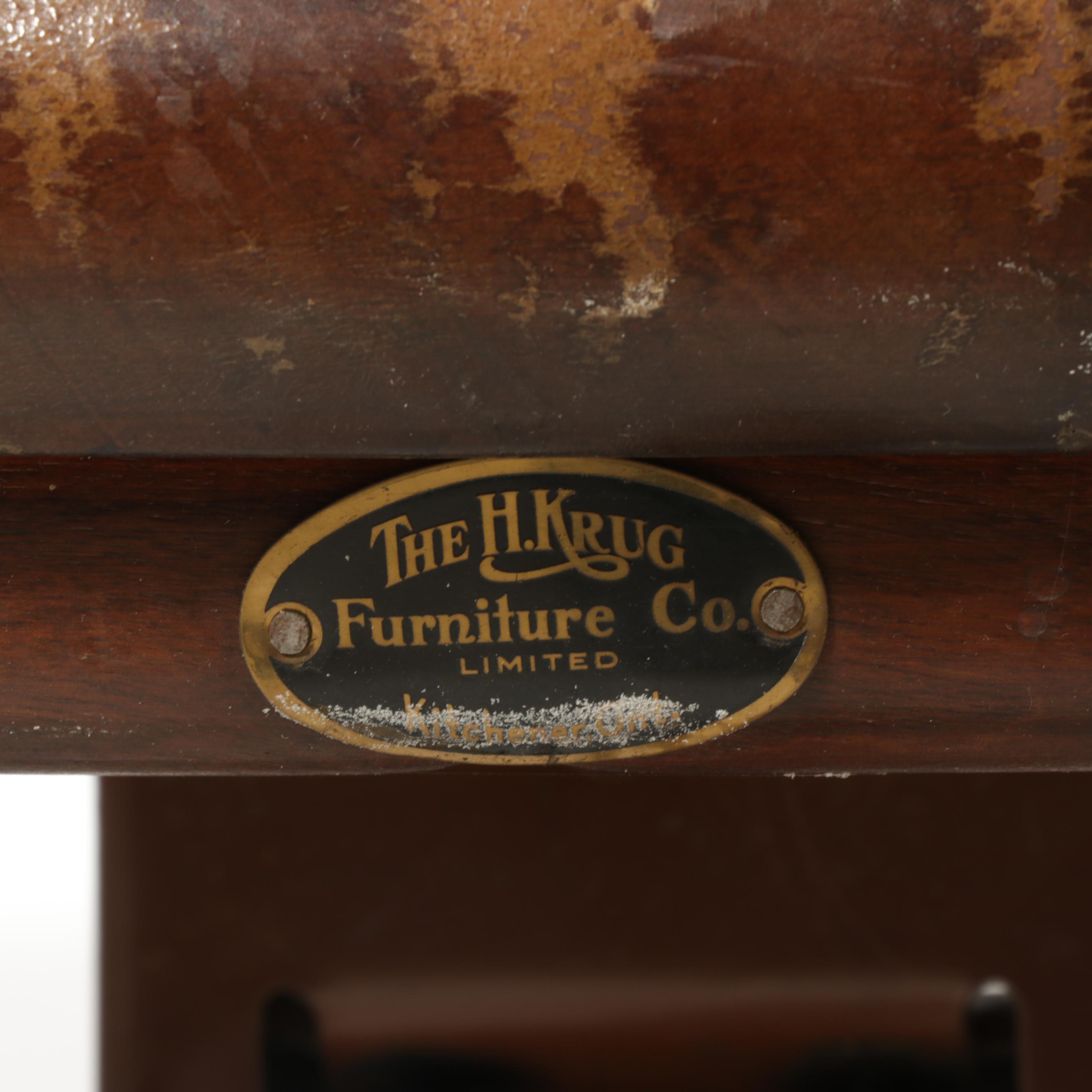 H. Krug Furniture Banker's Desk Chair with Oak Roll-Top Desk