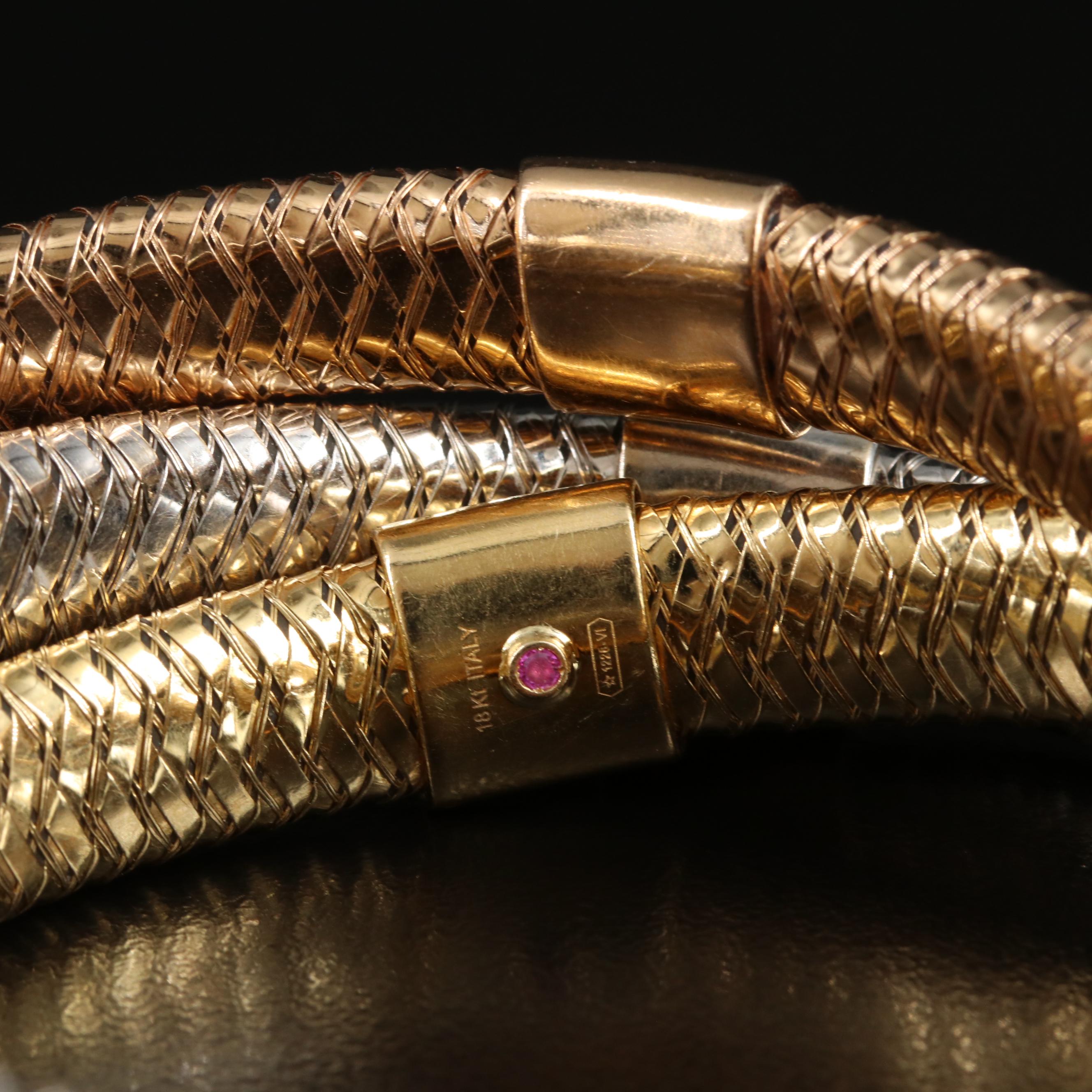 Roberto Coin "Primavera" 18K Tri-Color Flex Bracelet Set