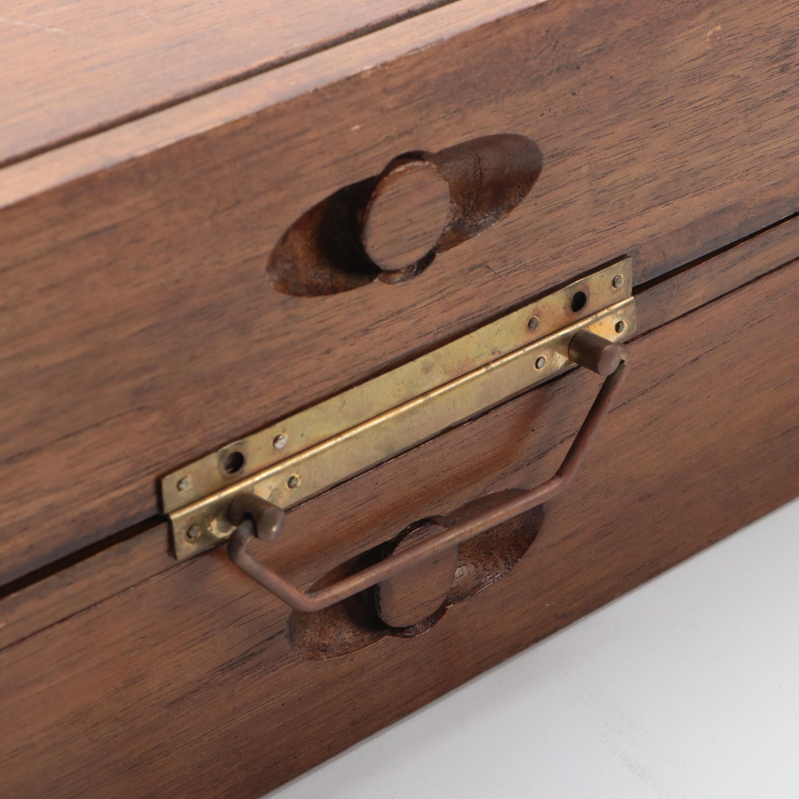 Hand-Carved Wooden Chess Board Converting Case With Pieces