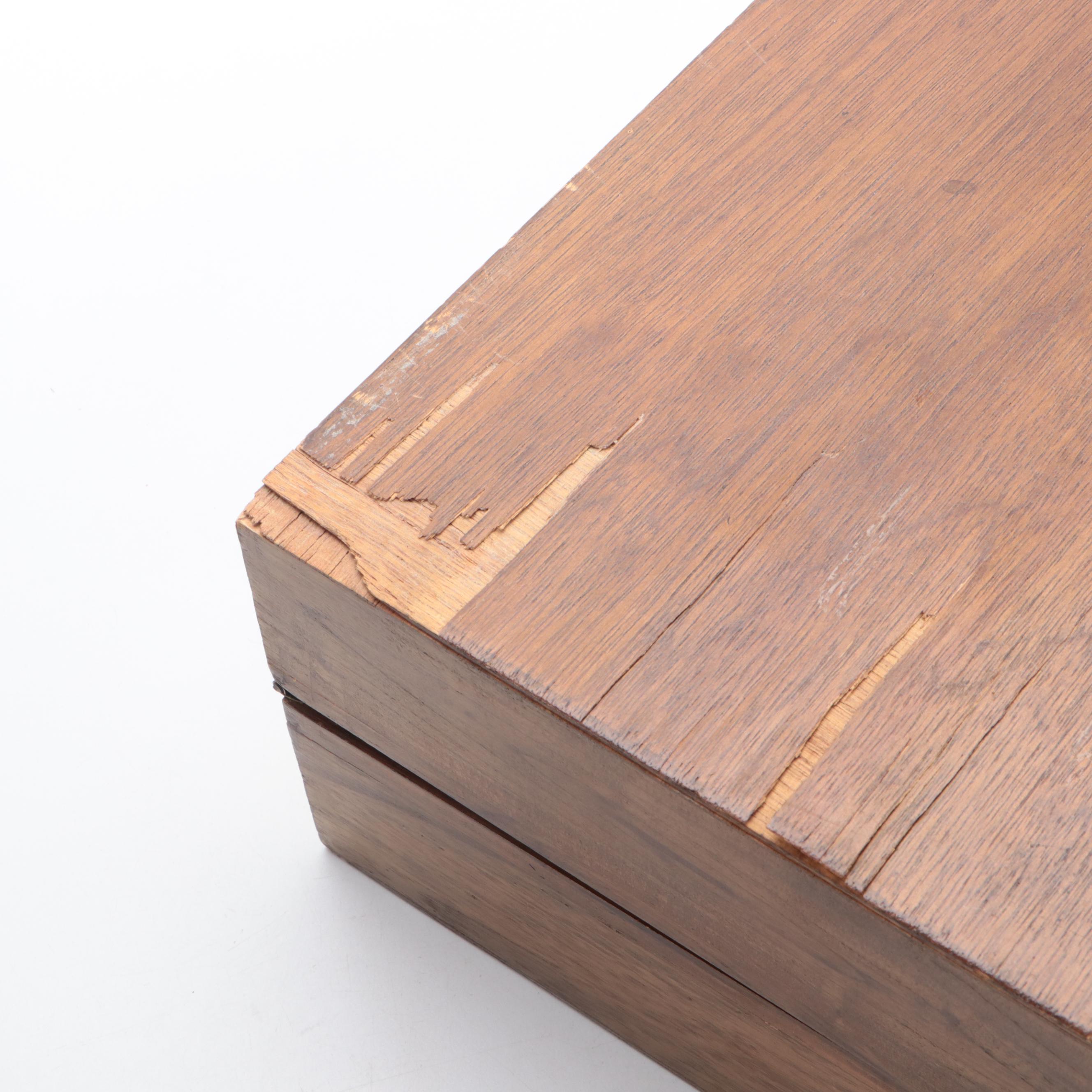 Hand-Carved Wooden Chess Board Converting Case With Pieces