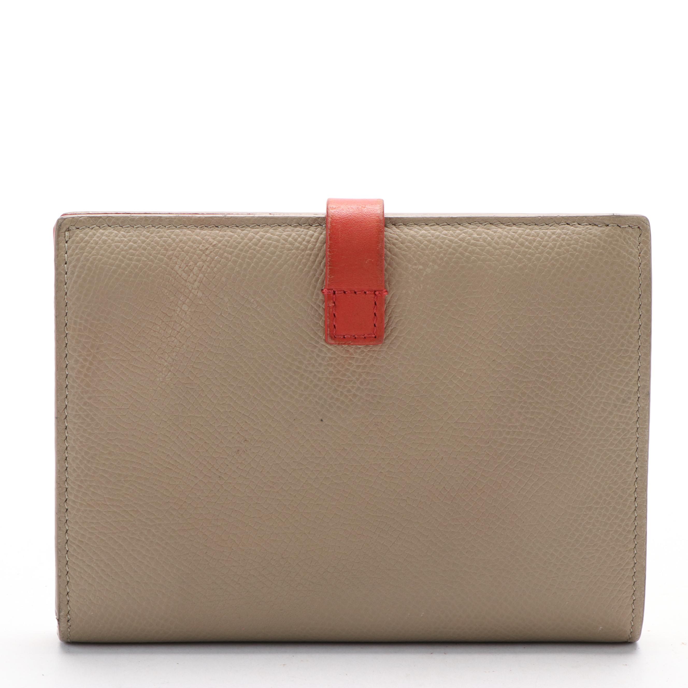 Céline Strap Wallet in Bicolor Grain Leather