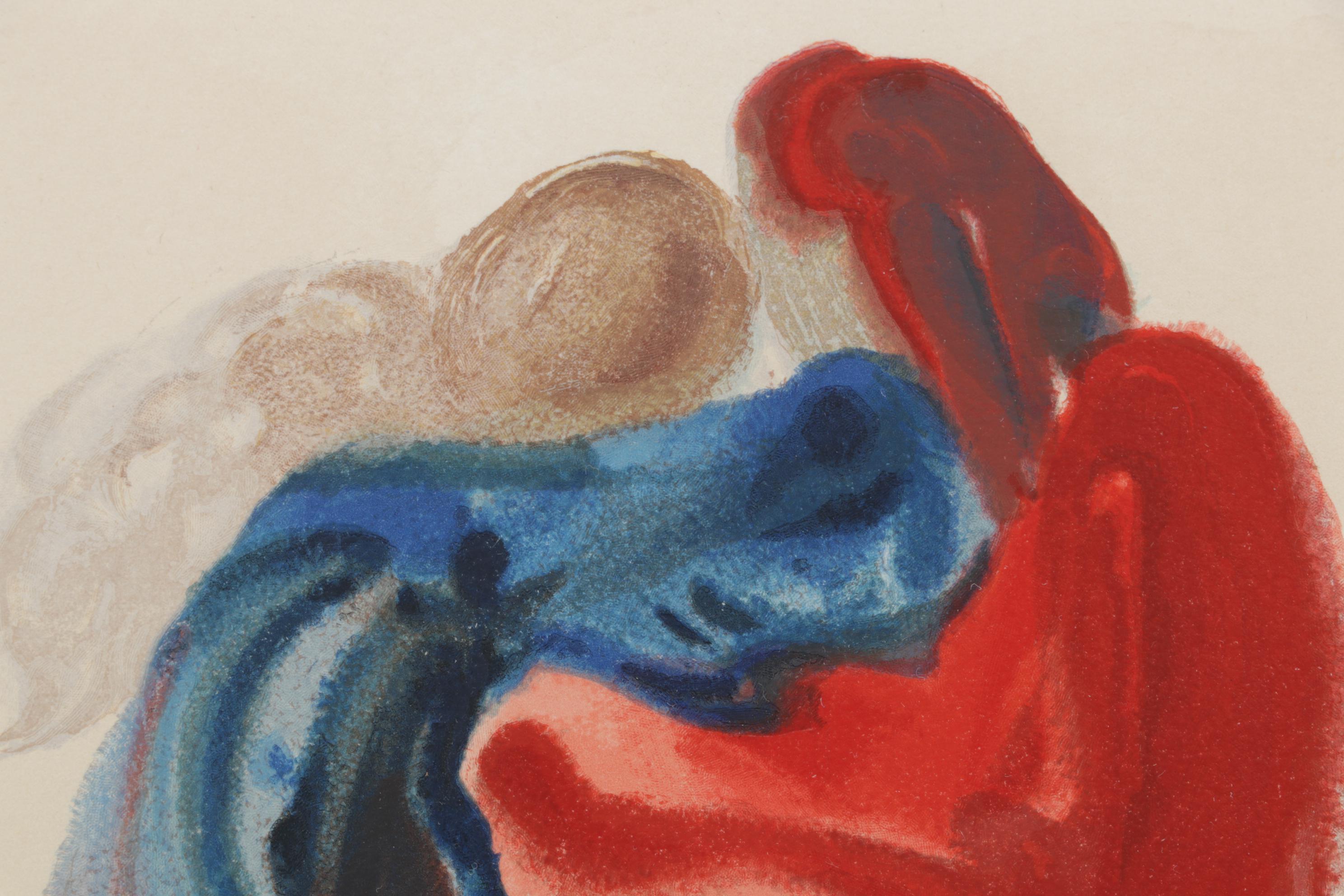 Salvador Dalí Wood Engraving "Rencontre de Dante et Béatrice"