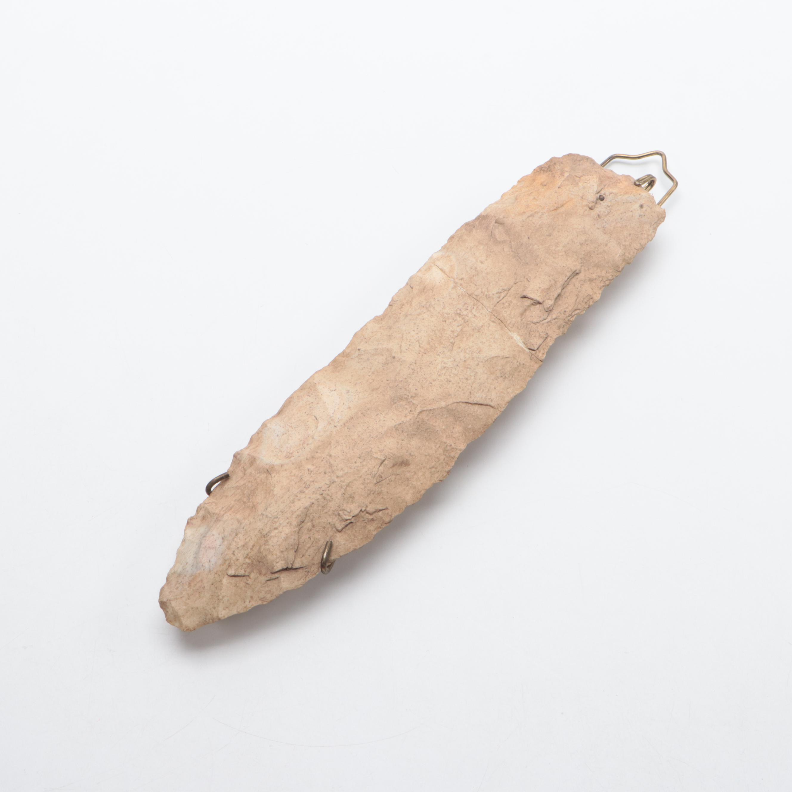 Archaic Stone Projectile Point & Brass Hanger, Petrified Wood, More Projectiles