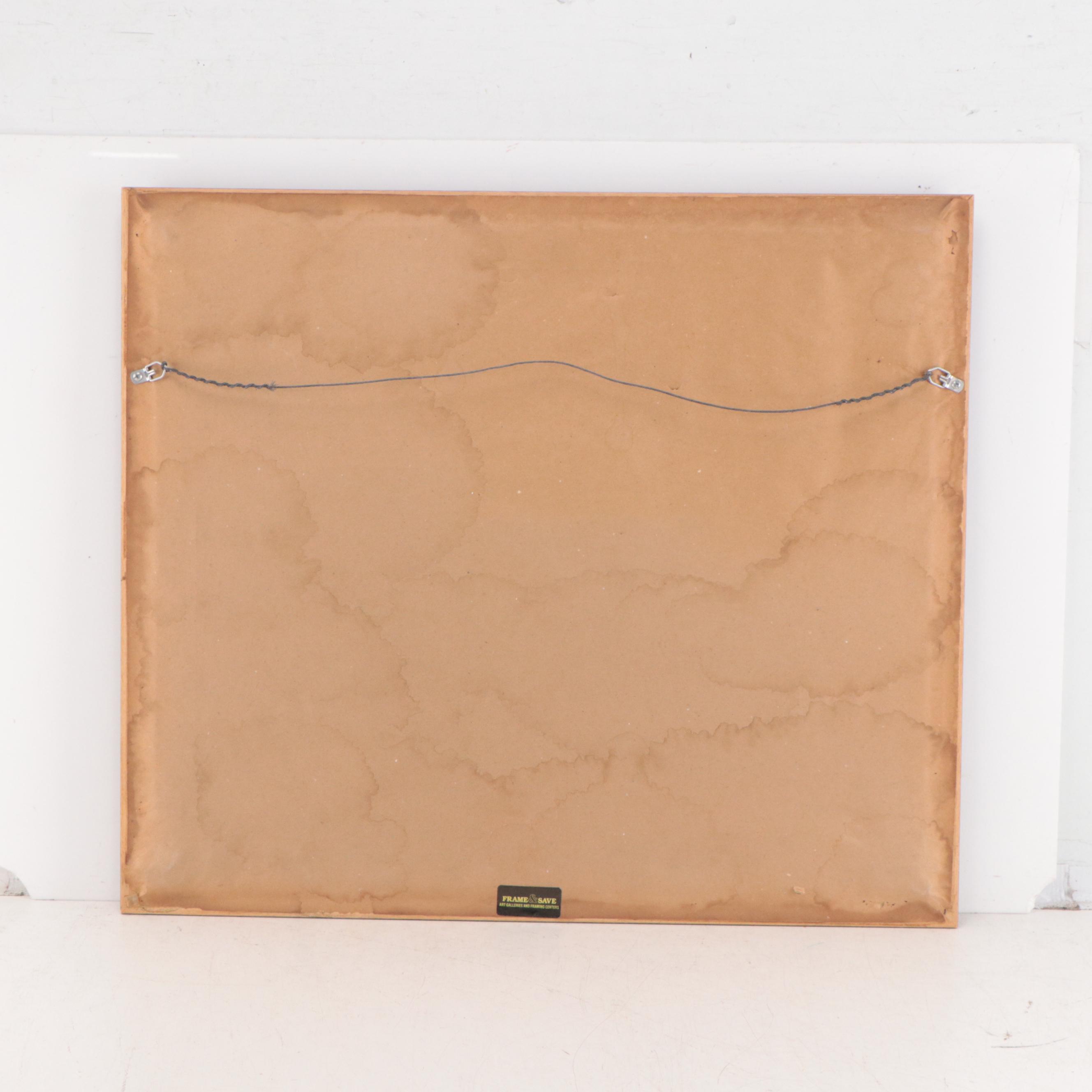 Chinese Acrylic Painting of a Man Smoking a Pipe