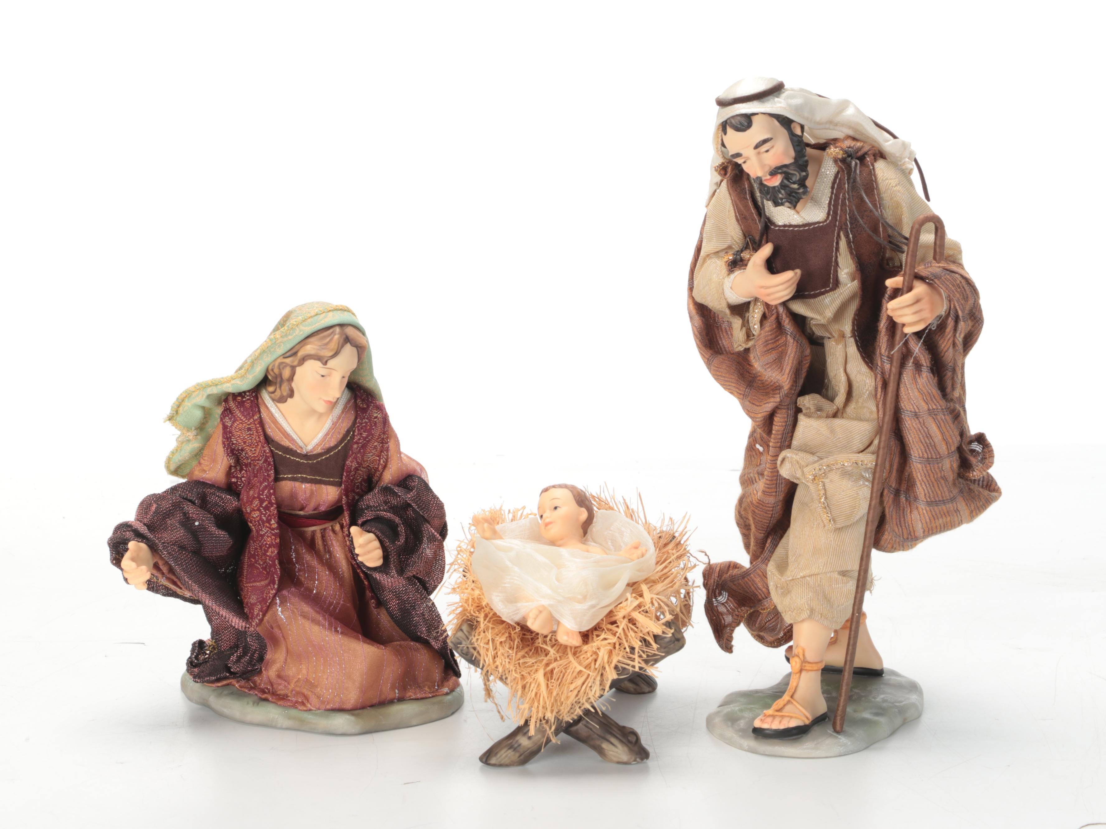 Artful Living Hand Painted Porcelain Nativity Set